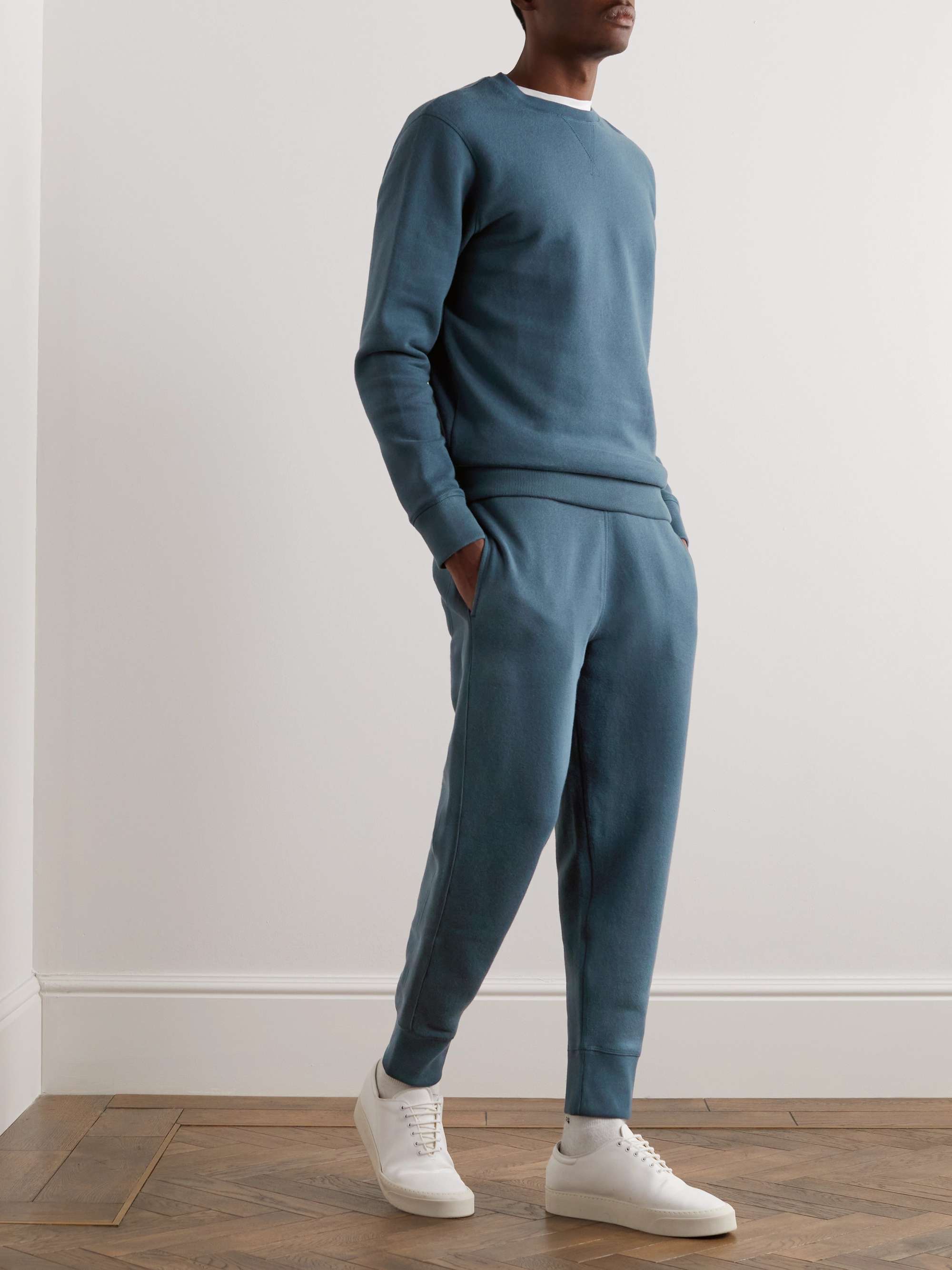 KINGSMAN Tapered Cotton and Cashmere-Blend Jersey Sweatpants