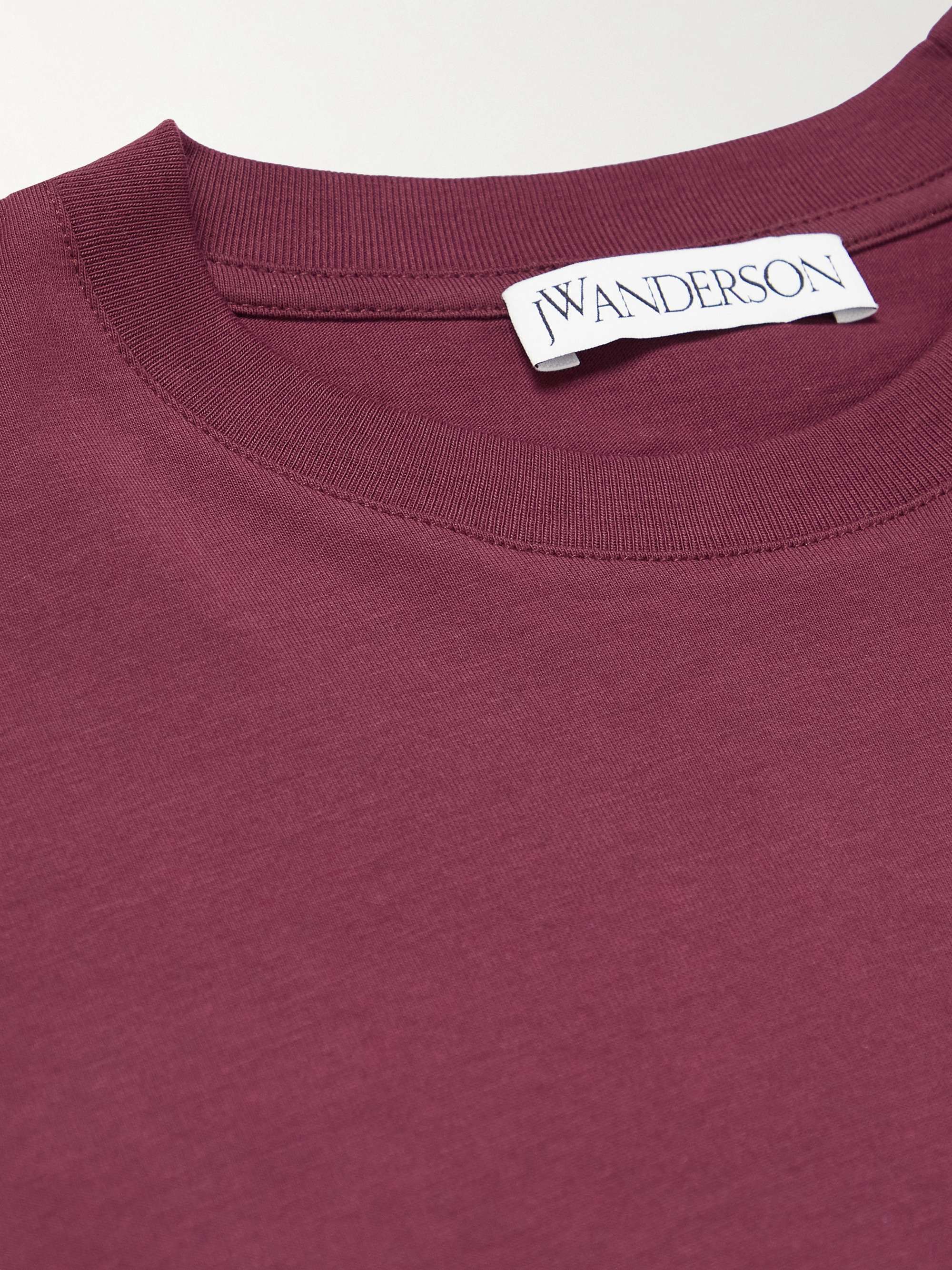 JW ANDERSON Logo-Appliquéd Two-Tone Cotton-Jersey T-Shirt