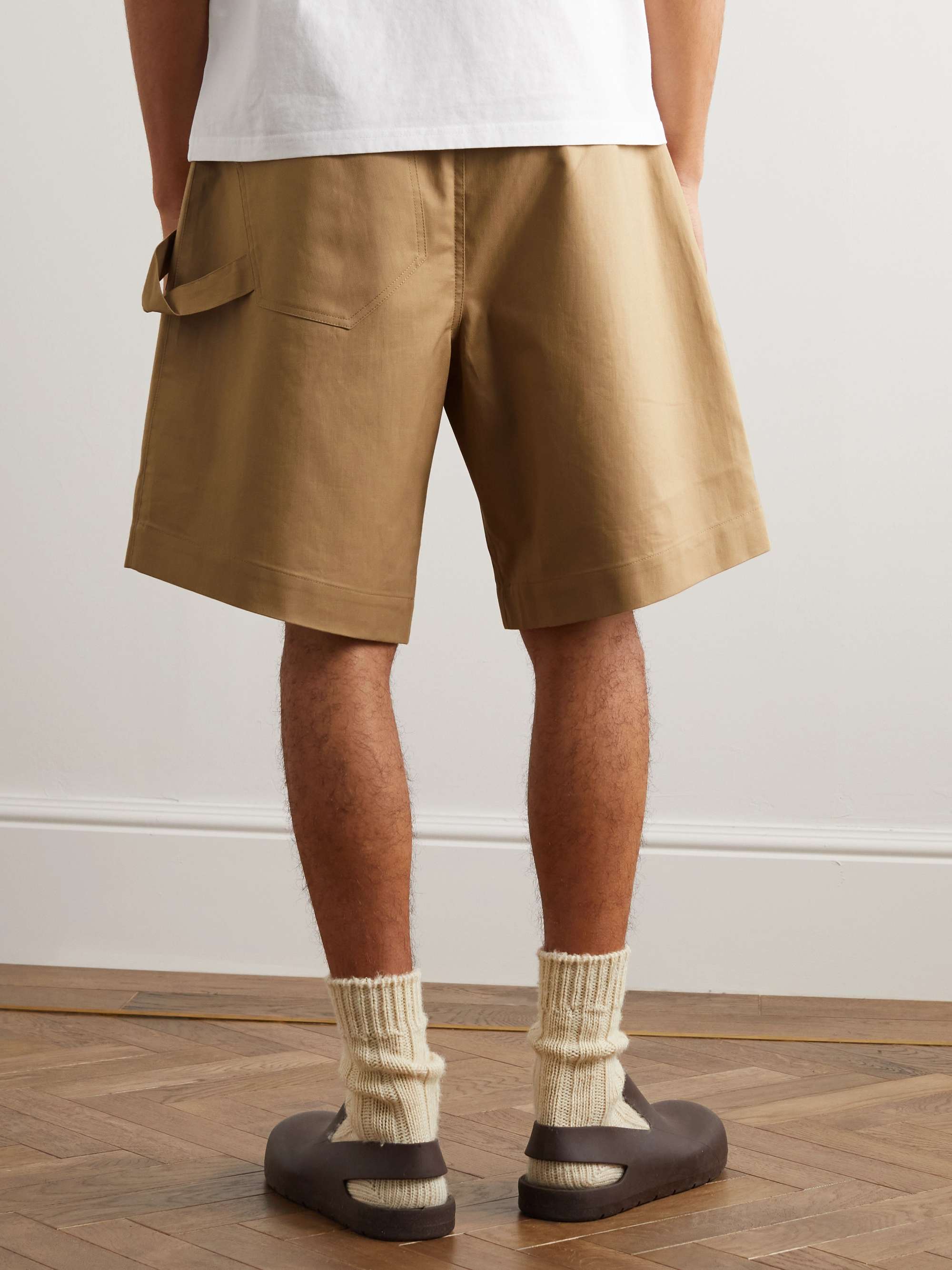 JW ANDERSON Twisted Straight-Leg Cotton-Sateen Shorts