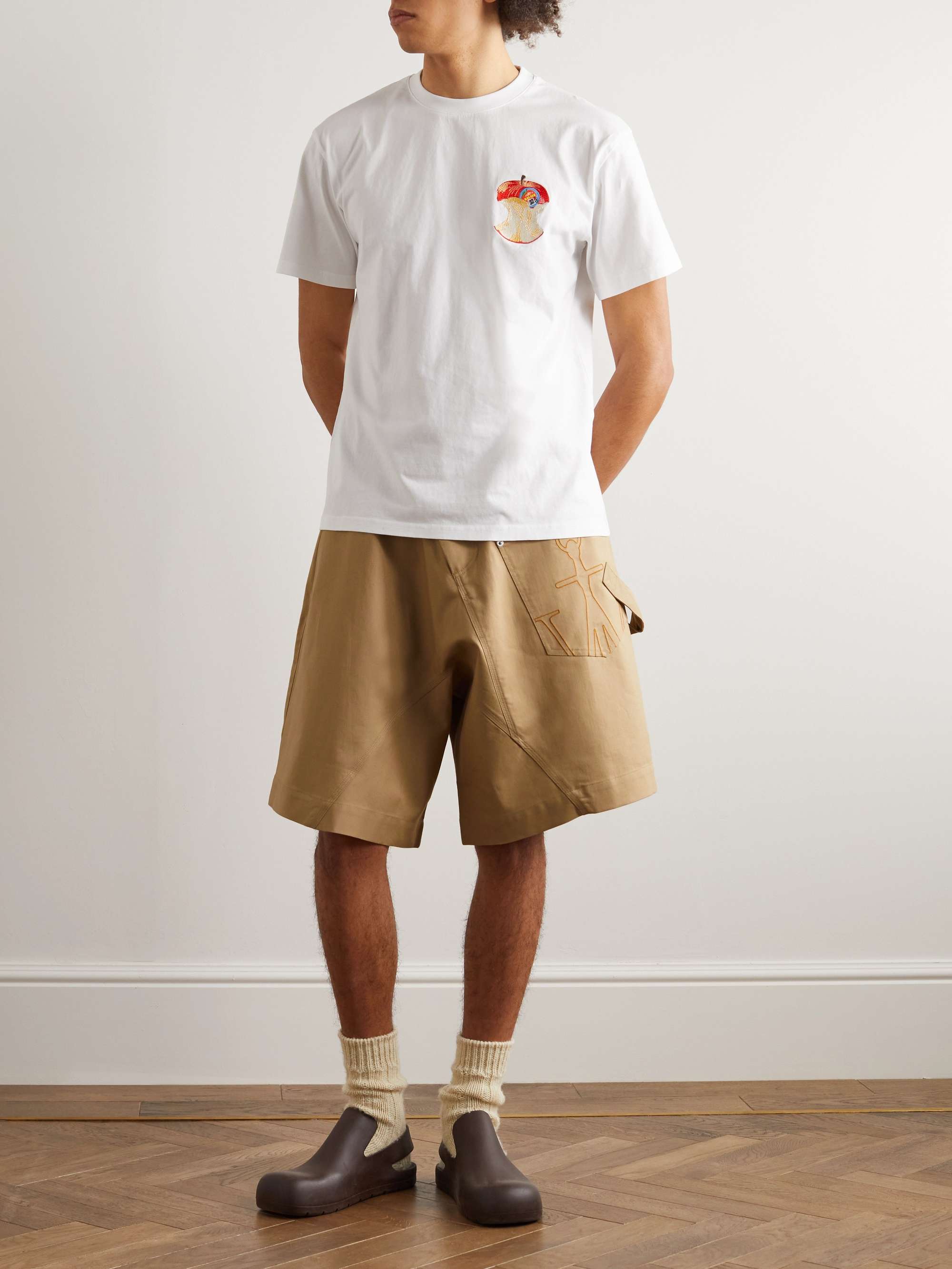 JW ANDERSON Twisted Straight-Leg Cotton-Sateen Shorts