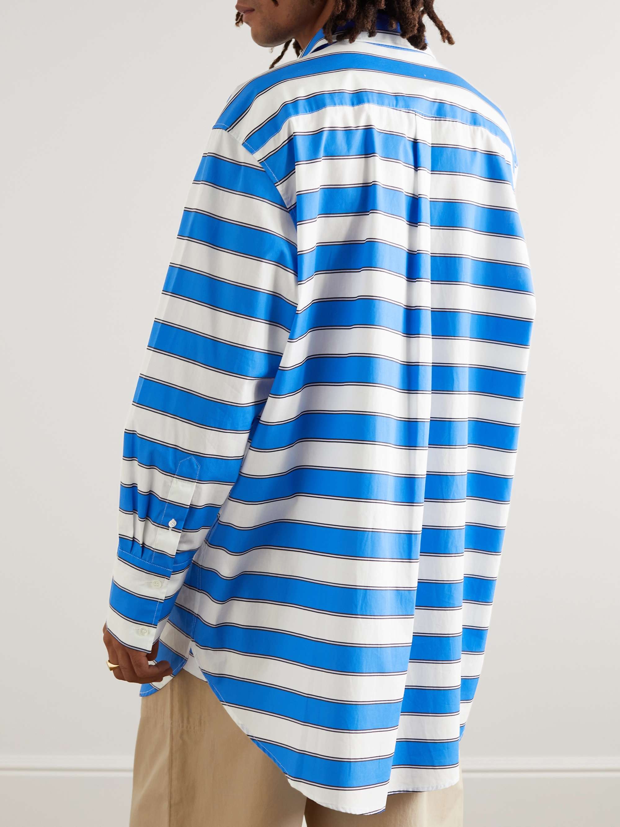 JW ANDERSON Boy With Apple Striped Printed Cotton-Poplin Shirt