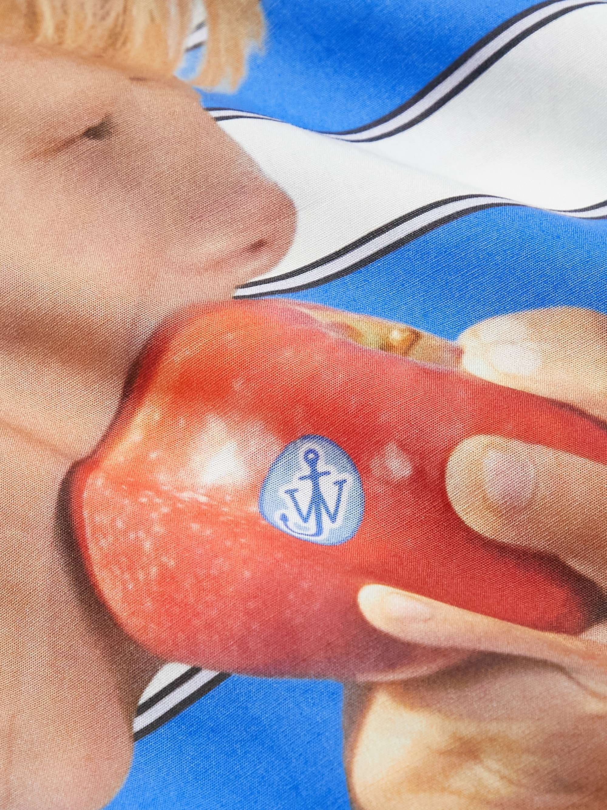 JW ANDERSON Boy With Apple Striped Printed Cotton-Poplin Shirt