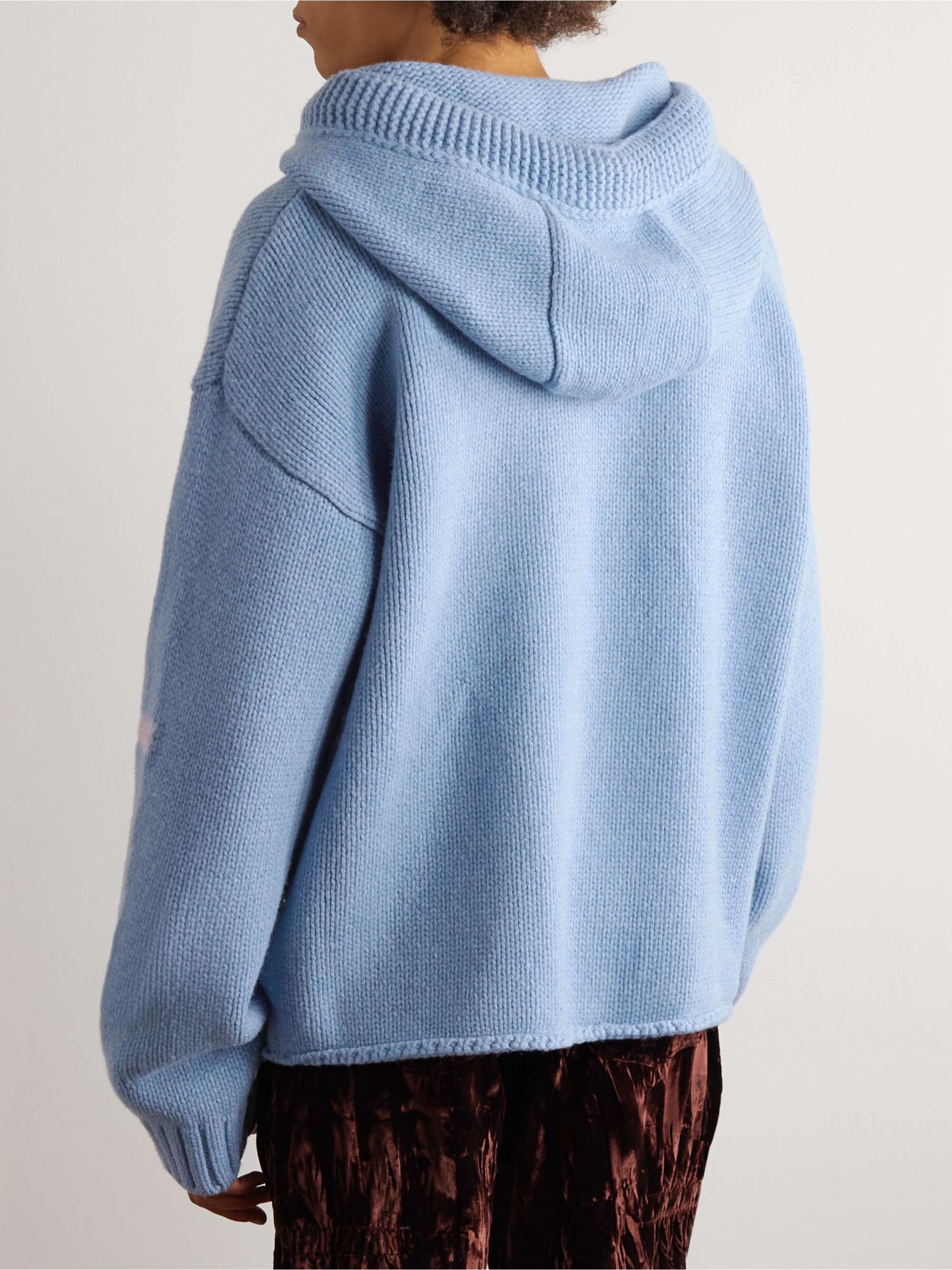 JW ANDERSON Logo-Jacquard Wool Hoodie