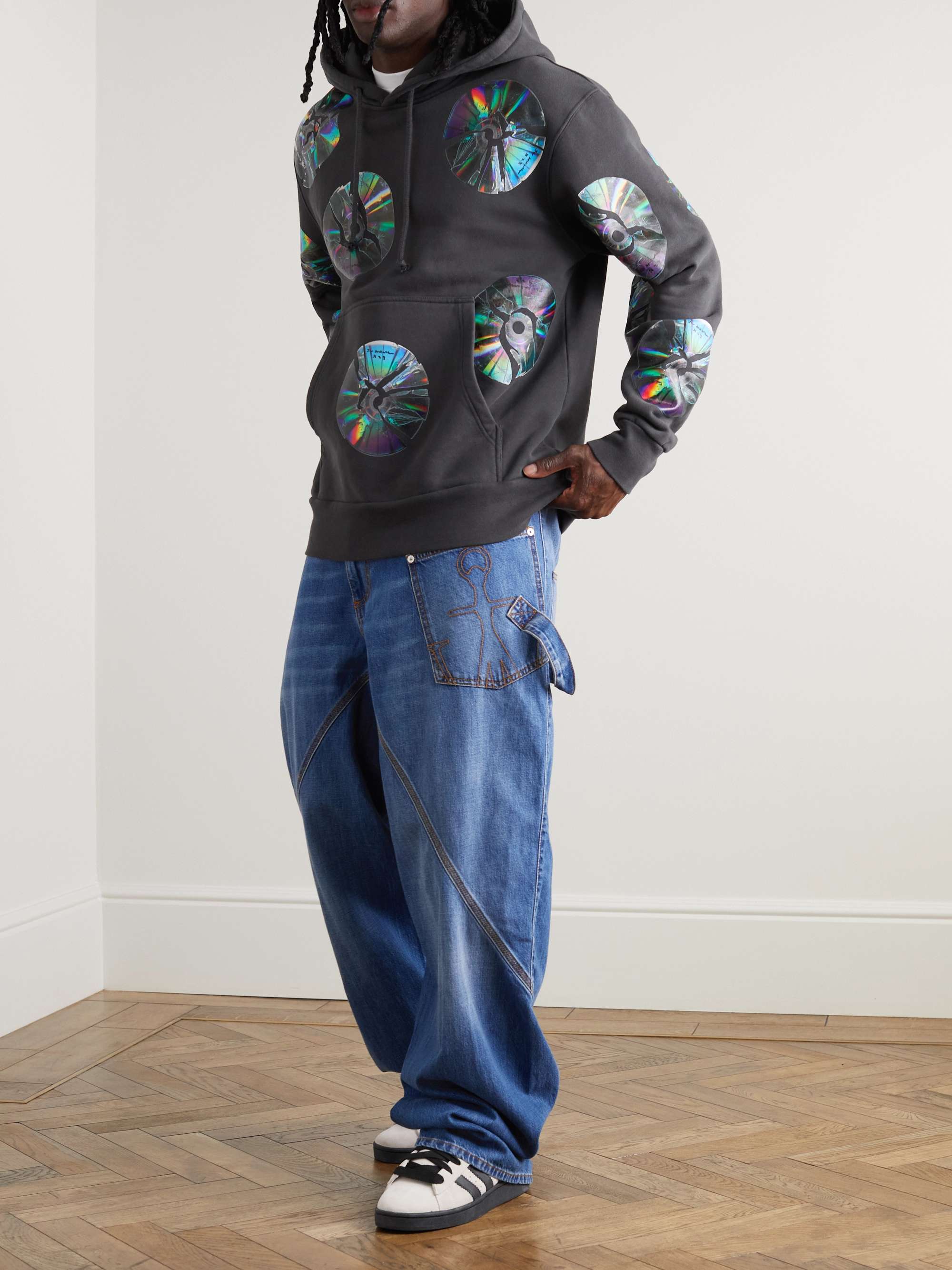 JW ANDERSON Printed Cotton-Jersey Hoodie