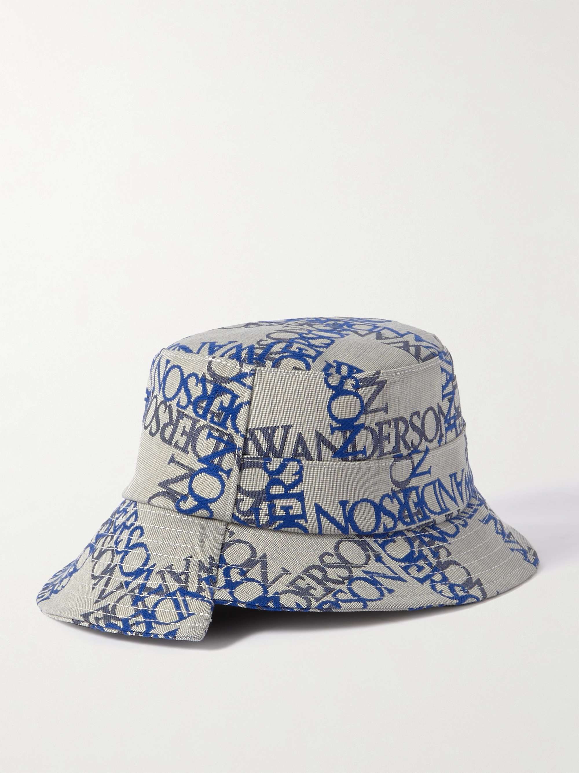 JW ANDERSON Asymmetric Logo-Jacquard Cotton-Blend Canvas Bucket Hat