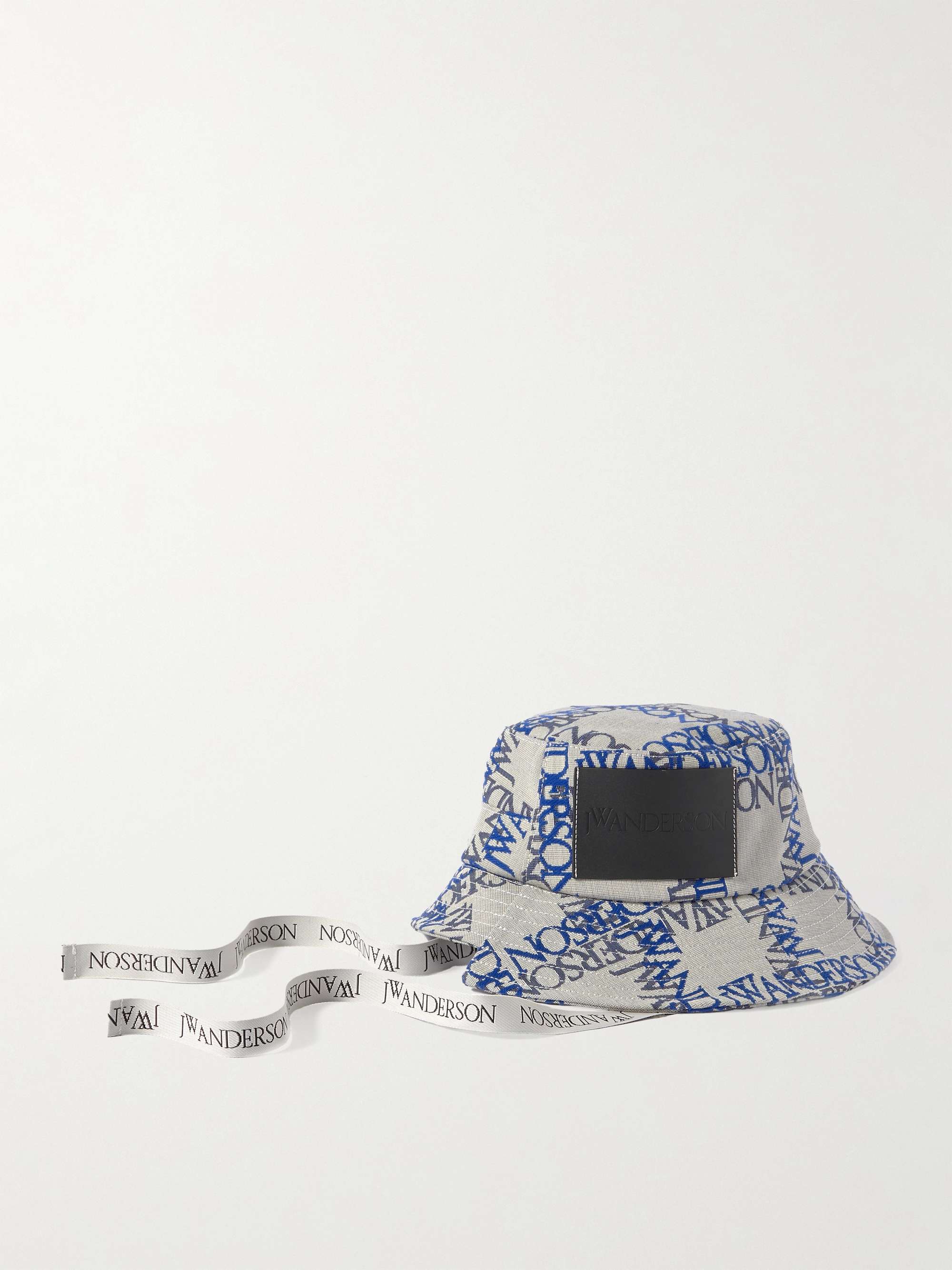 JW ANDERSON Asymmetric Logo-Jacquard Cotton-Blend Canvas Bucket Hat