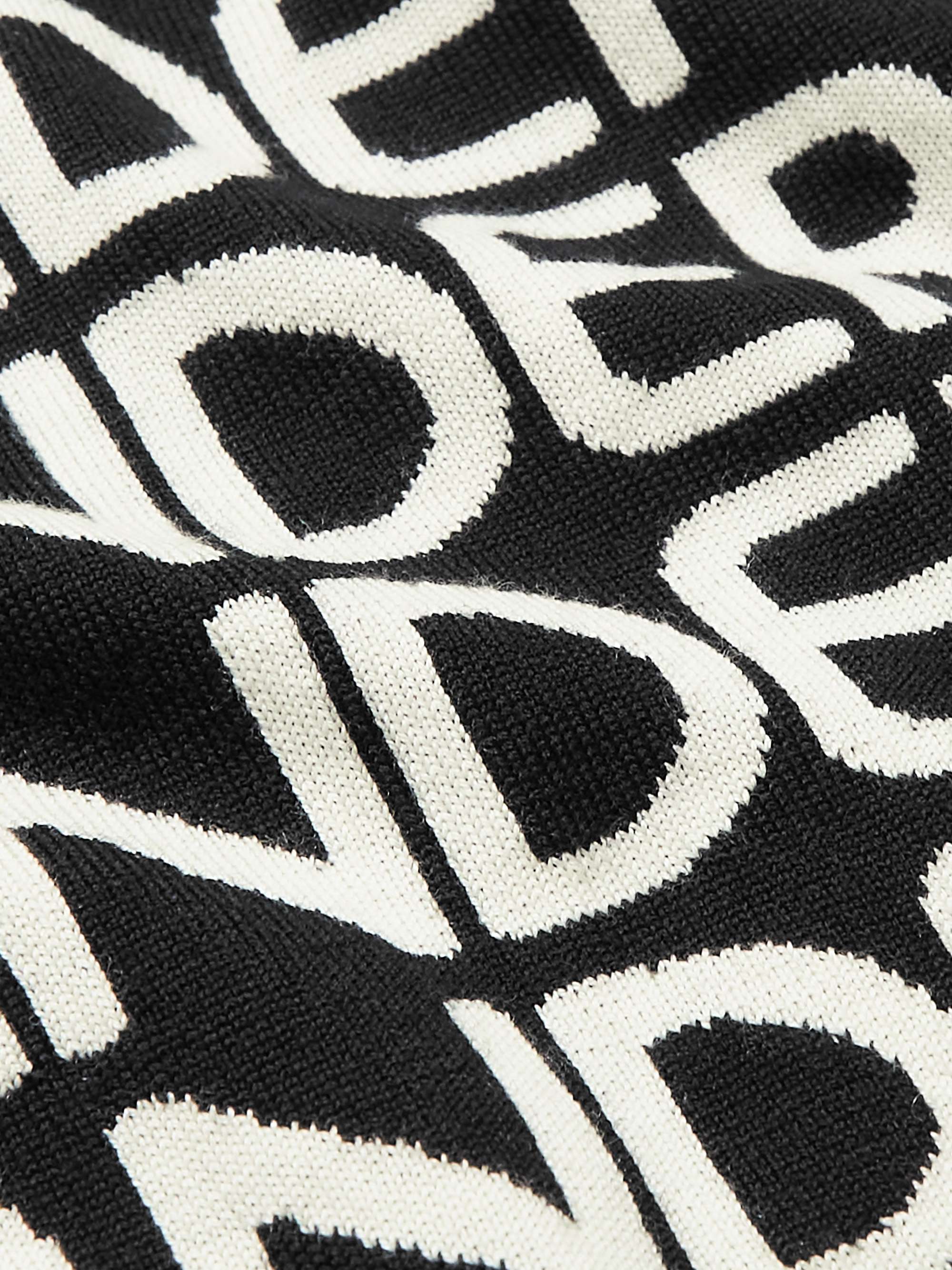 JW ANDERSON Logo-Intarsia Merino Wool Hoodie