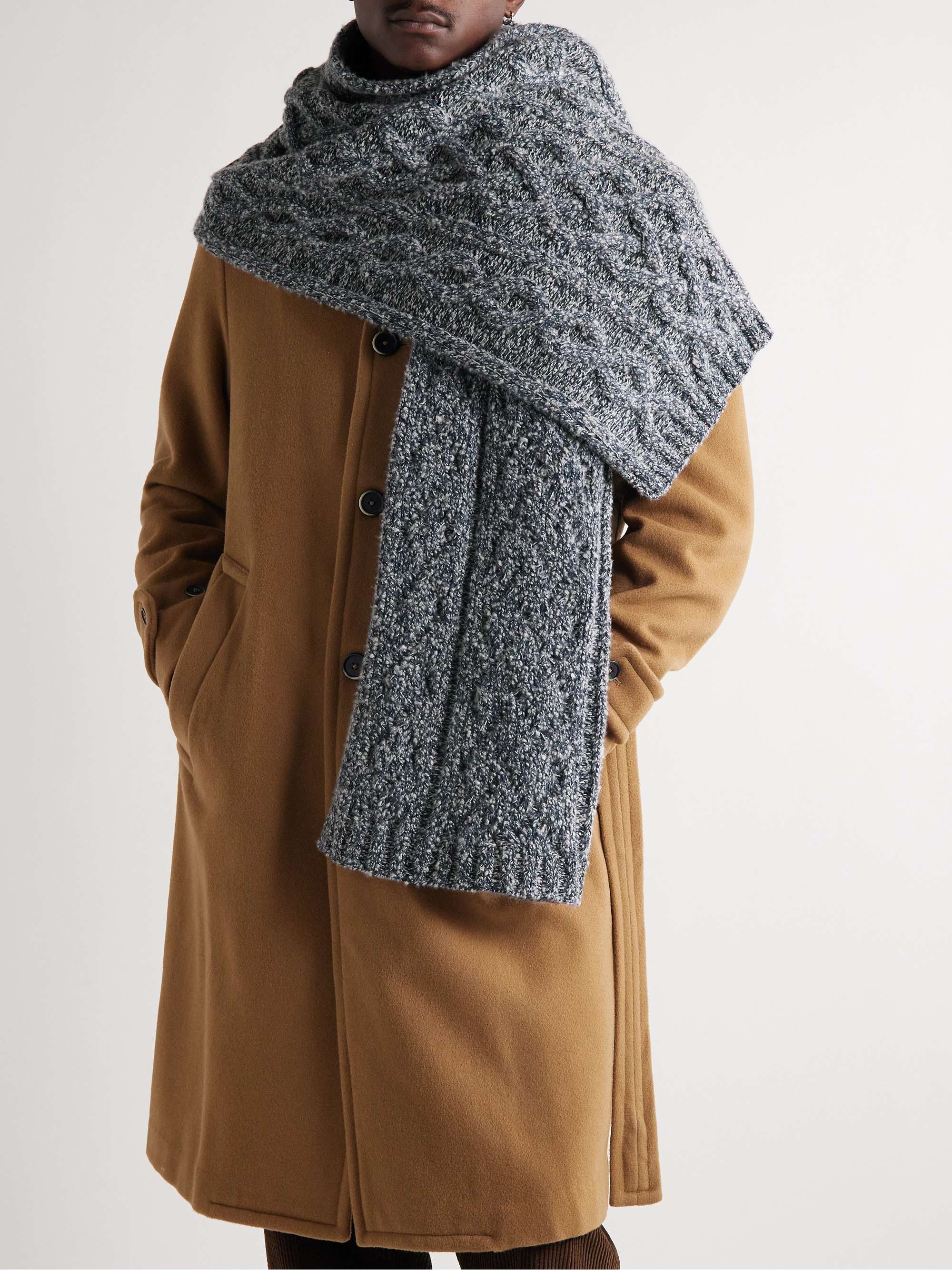 LORO PIANA Sciarpa Cable-Knit Cashmere Scarf