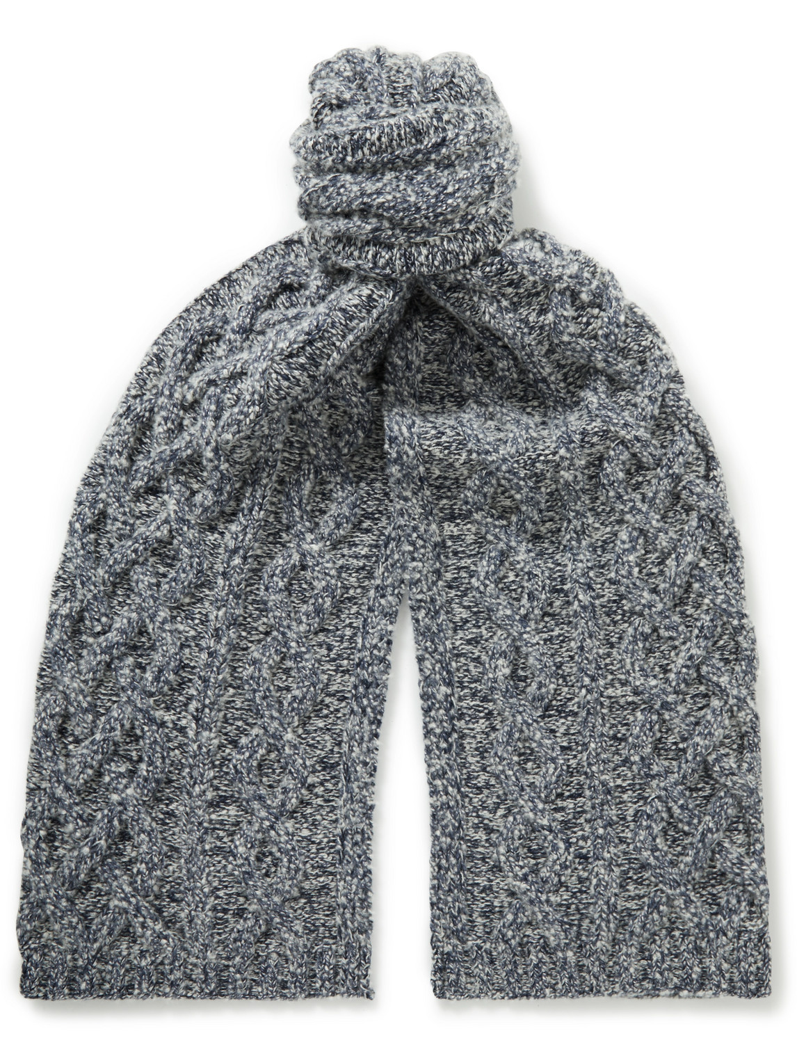 Loro Piana Sciarpa Cable-knit Cashmere Scarf In Gray