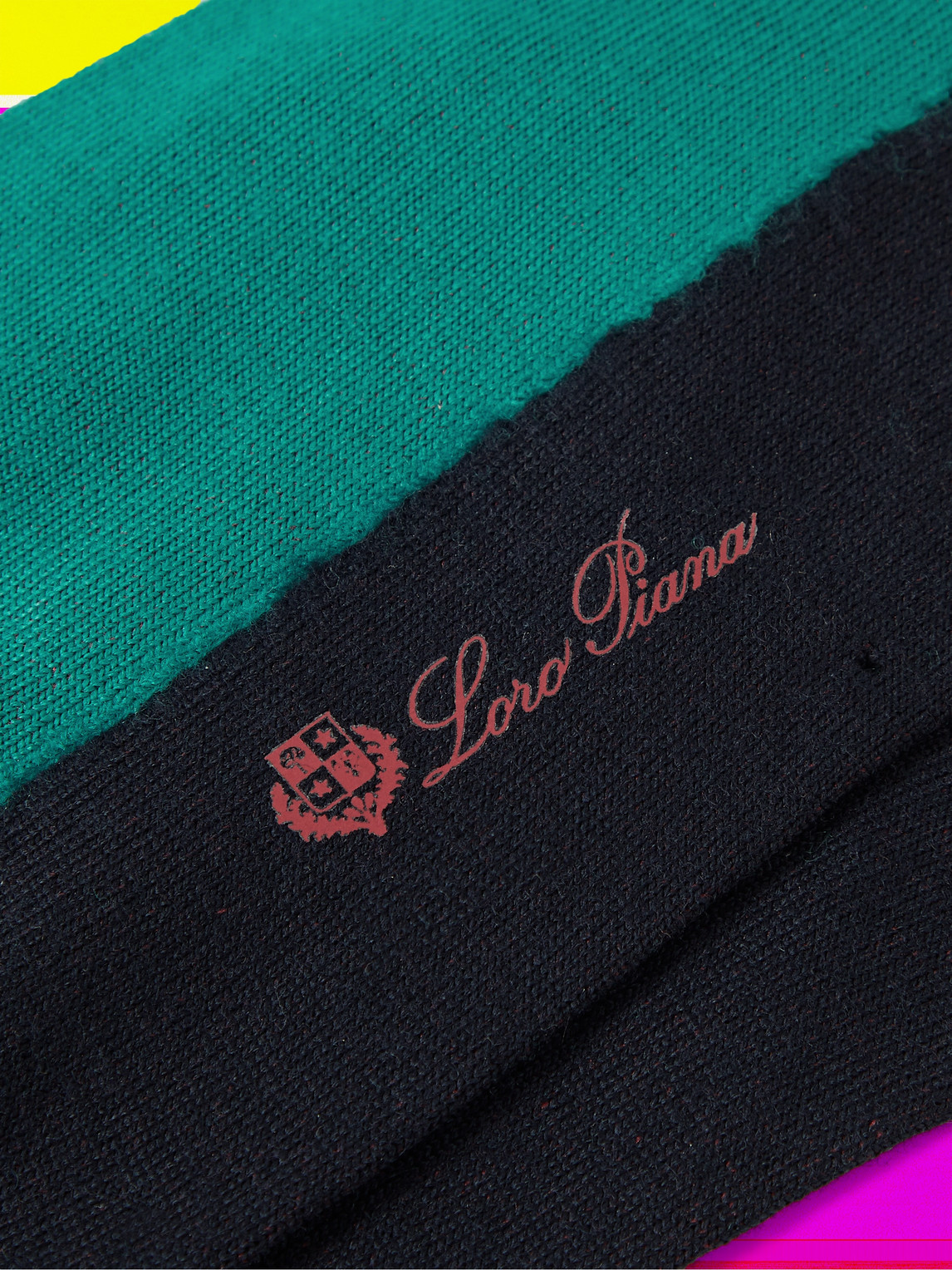 Shop Loro Piana Colour-block Wool Socks In Brown