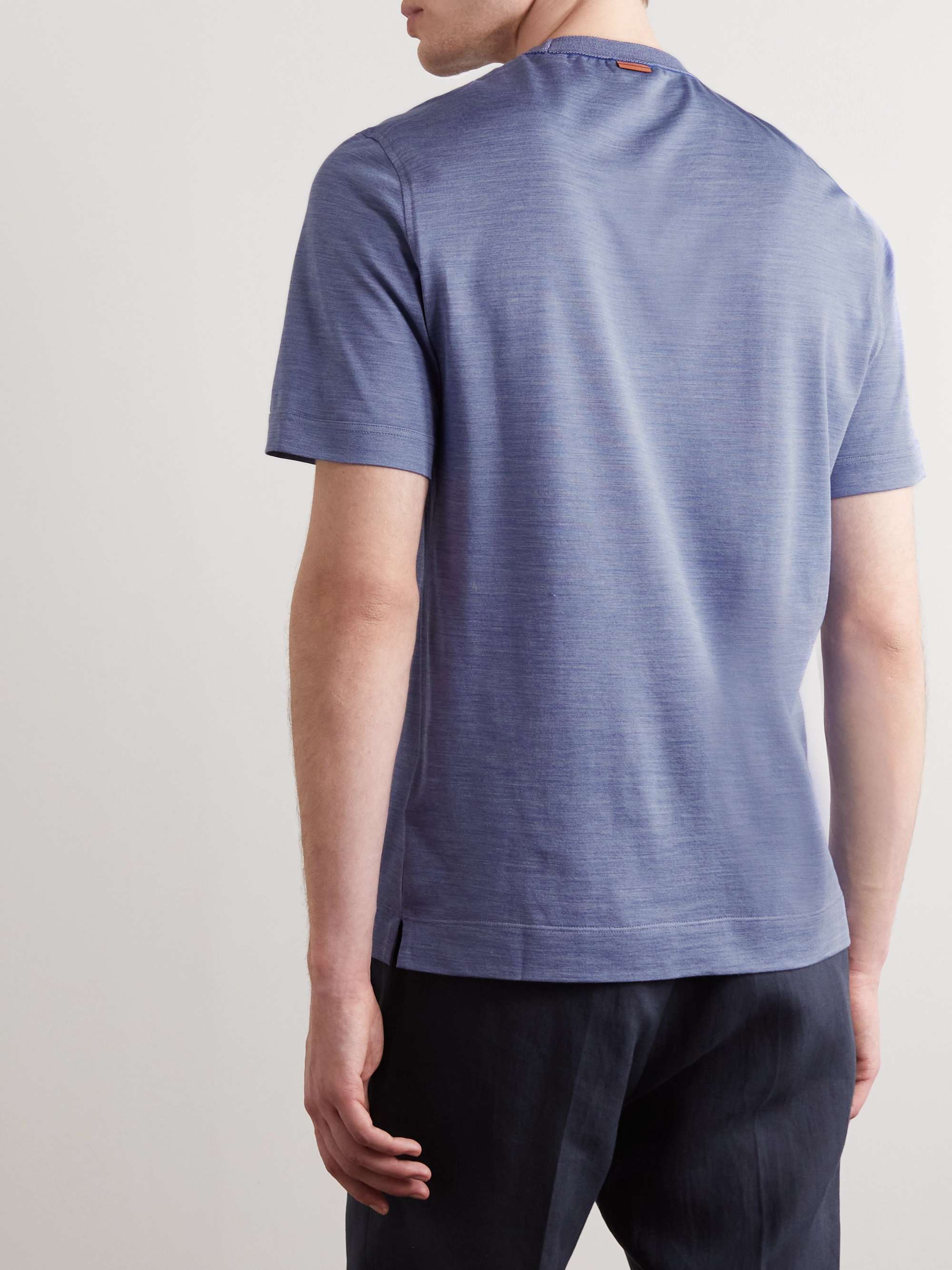 ZEGNA Silk and Linen-Blend Piqué T-Shirt