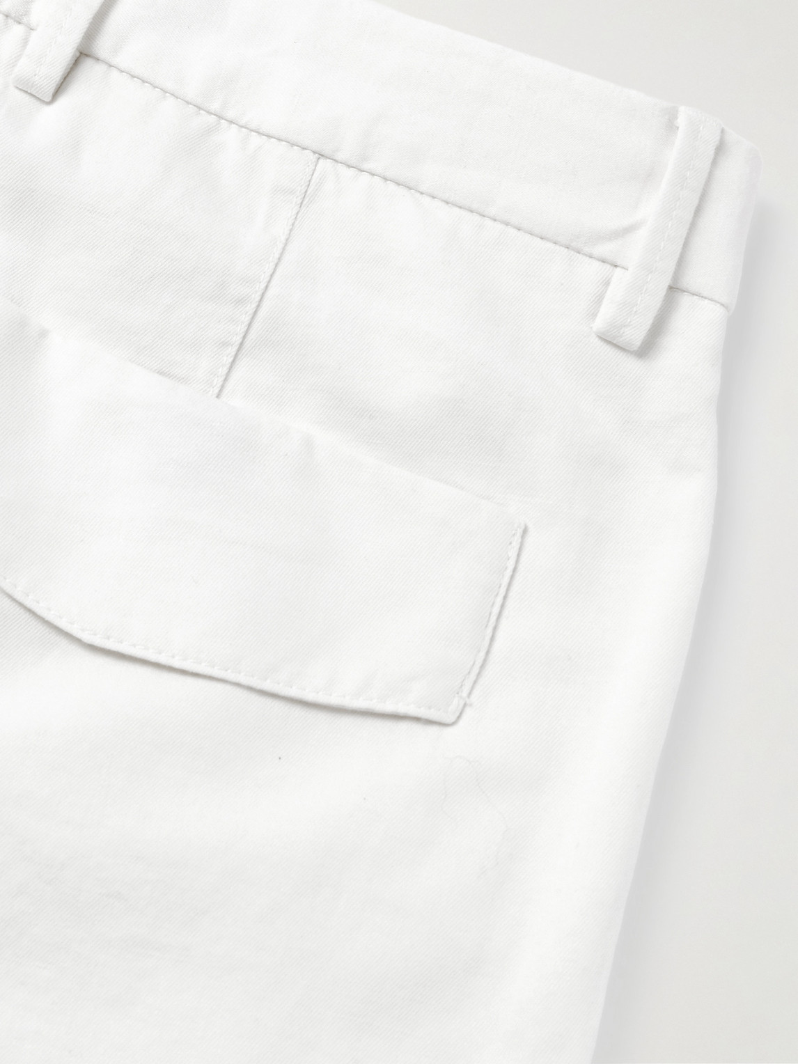 Zegna Straight-leg Pleated Cotton And Linen-blend Twill Shorts In White