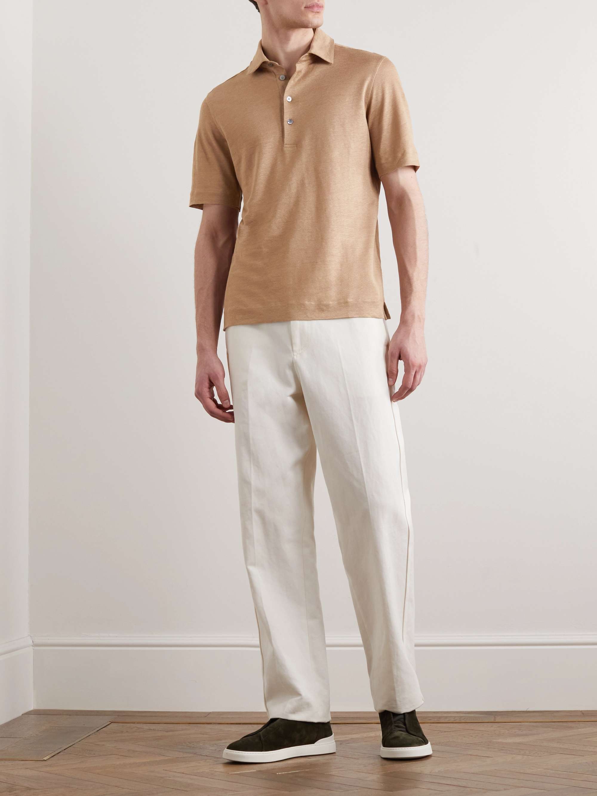 ZEGNA Linen Polo Shirt