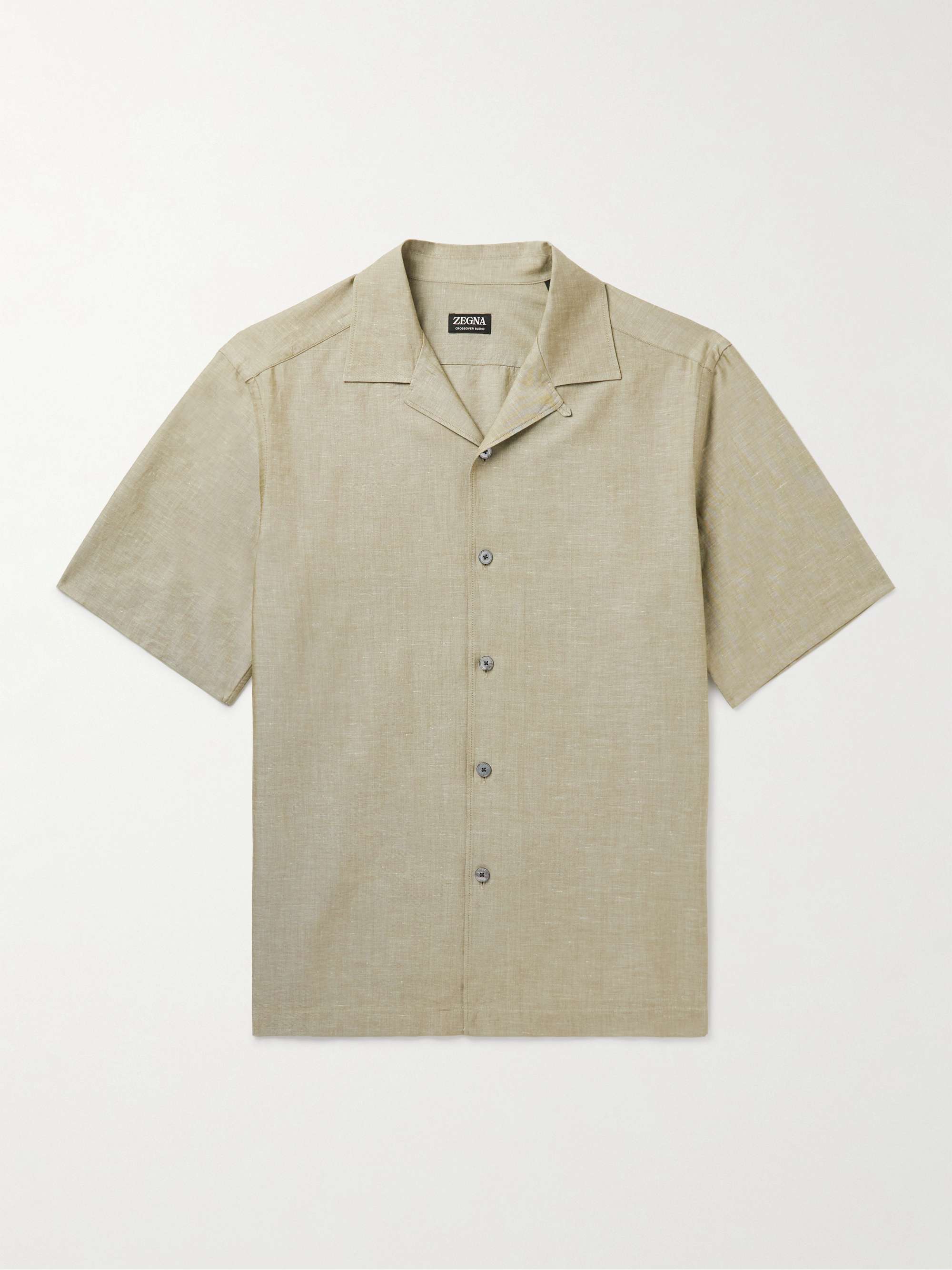 ZEGNA Camp-Collar Cotton, Linen and Silk Shirt for Men | MR PORTER