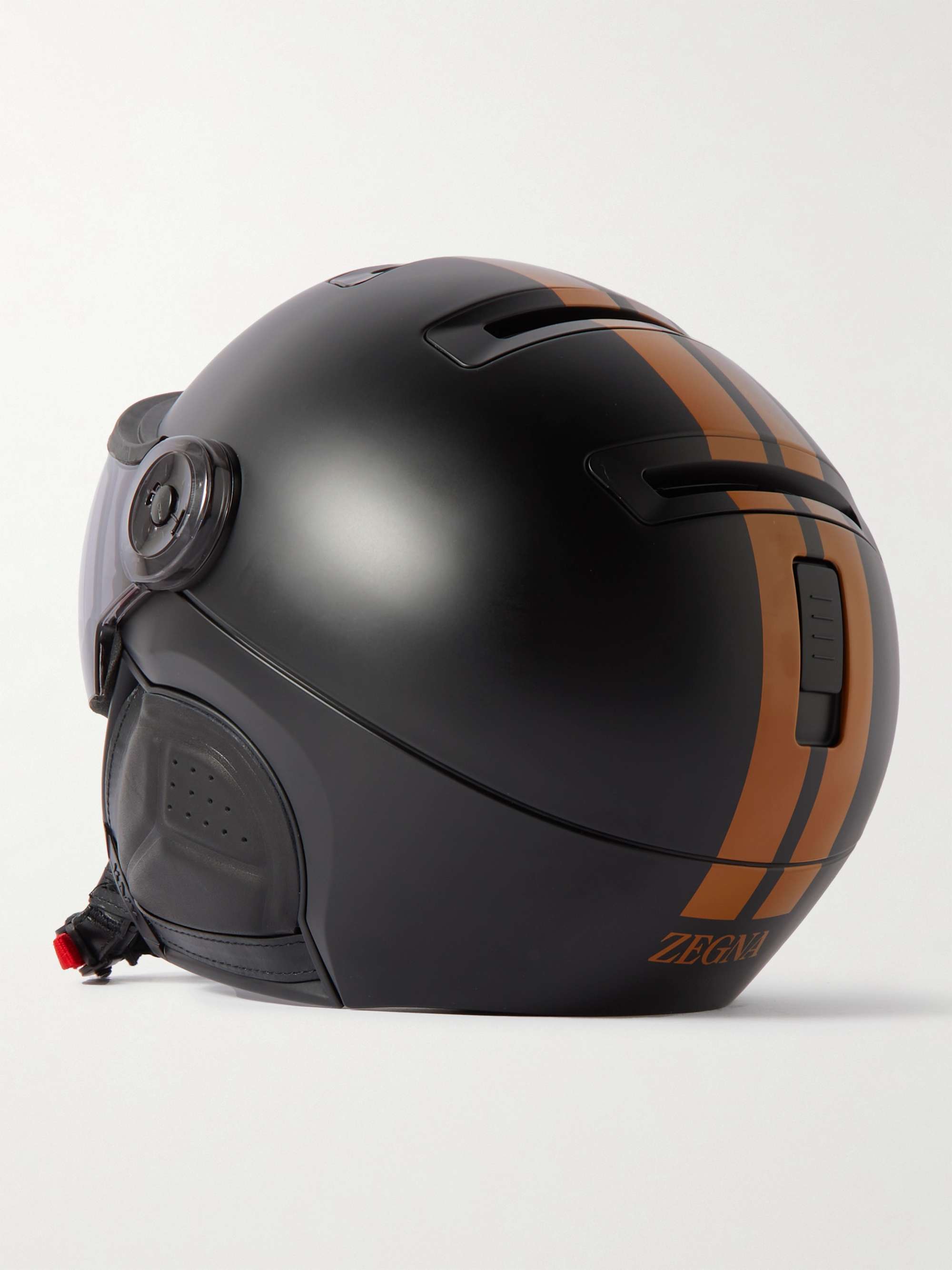 ZEGNA +KASK Piuma Logo-Print Striped Ski Helmet