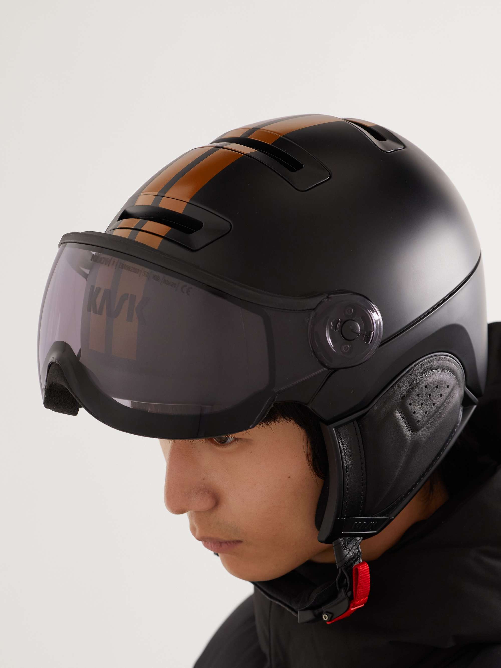 ZEGNA +KASK Piuma Logo-Print Striped Ski Helmet