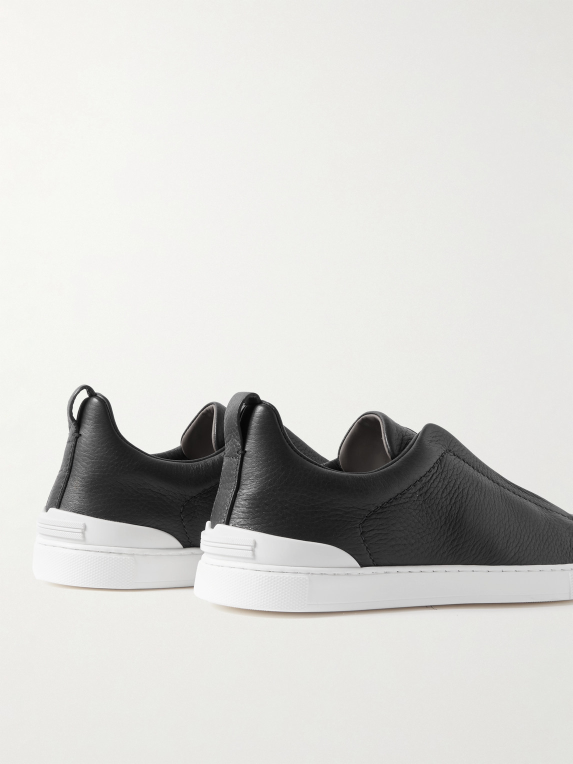Zegna Triple Stitch Suede Slip-on Sneaker In Brown