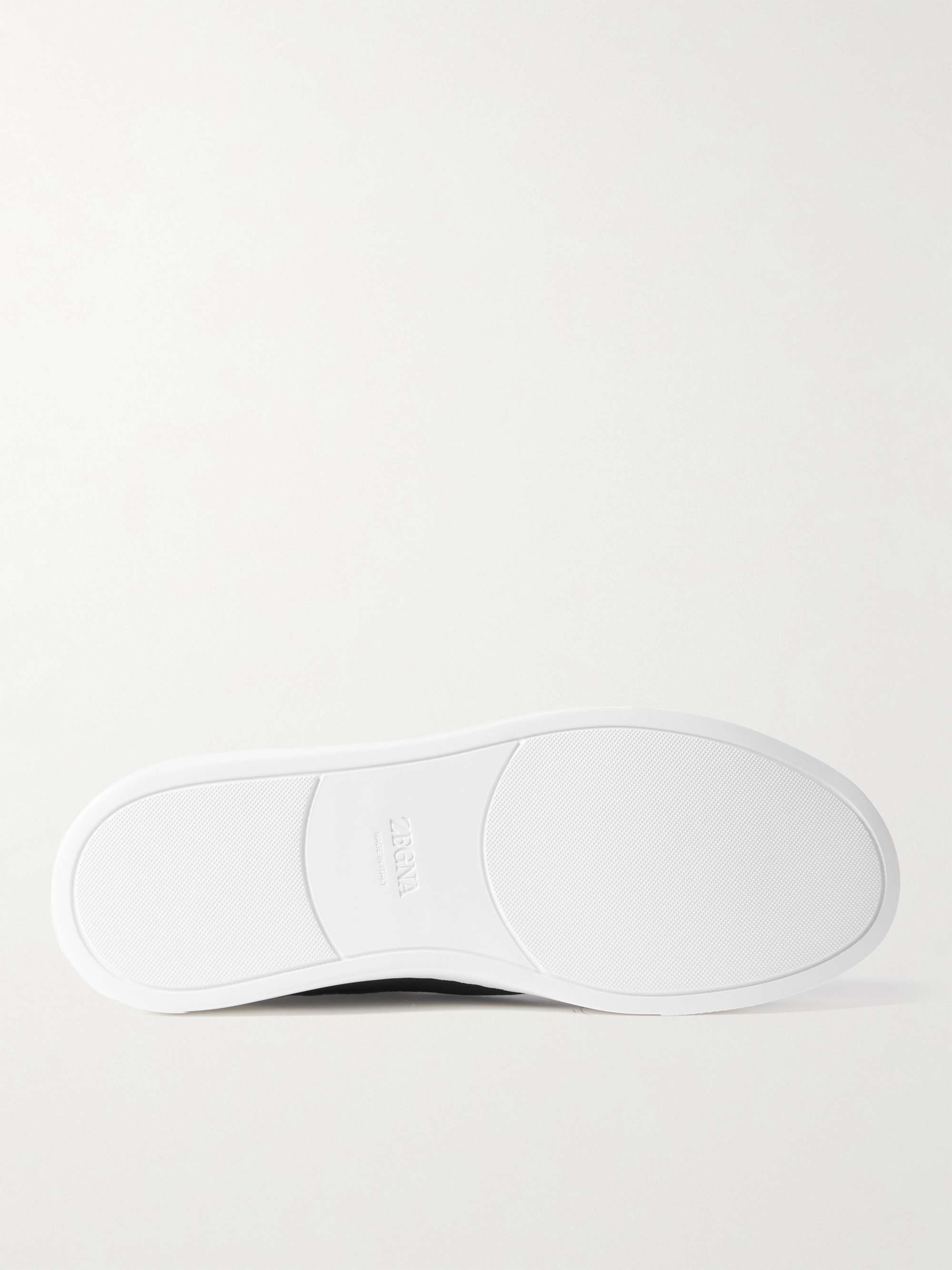 ZEGNA Triple Stitch Full-Grain Leather Sneakers