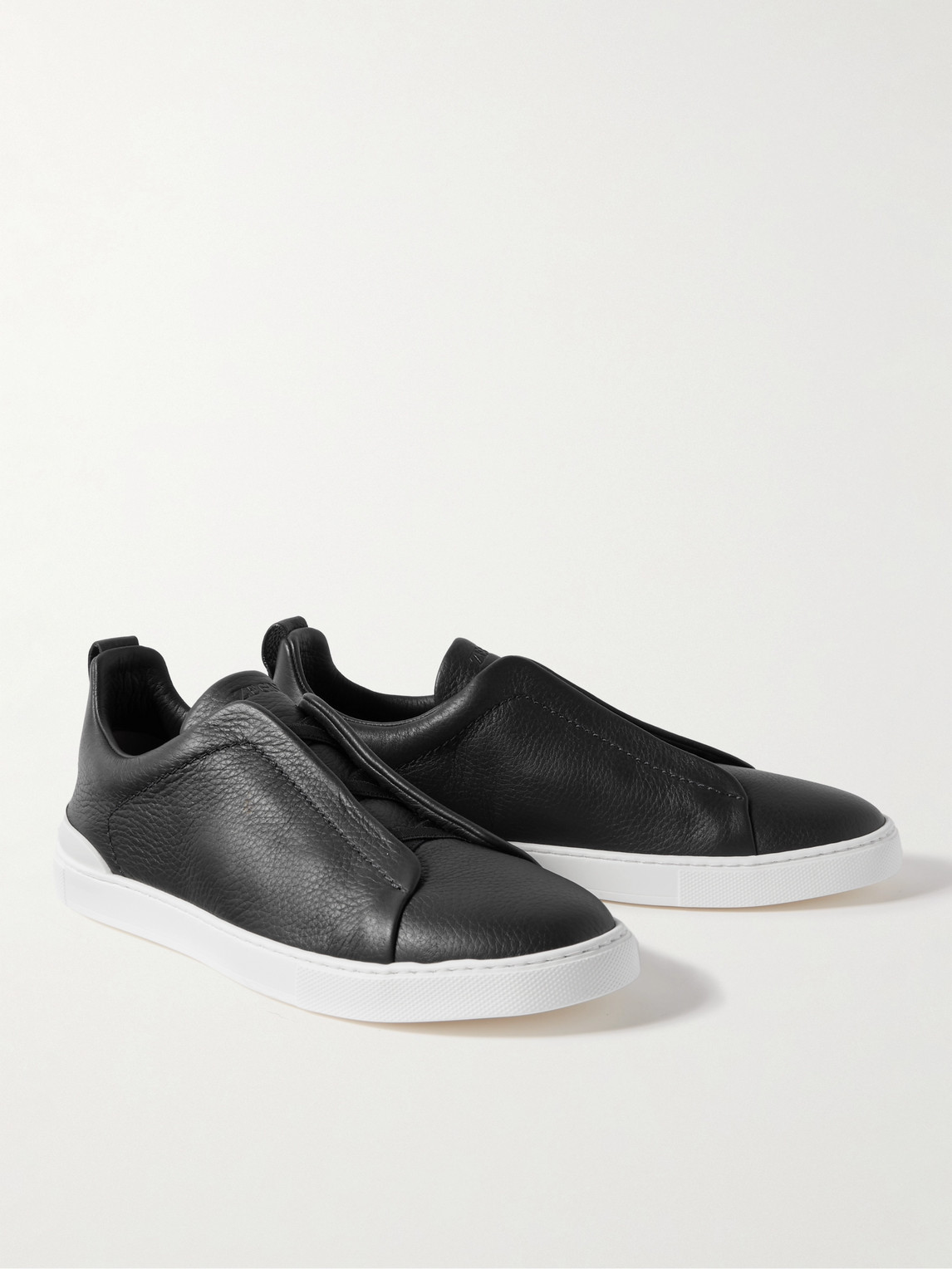 Zegna Triple Stitch Suede Slip-on Sneaker In Brown