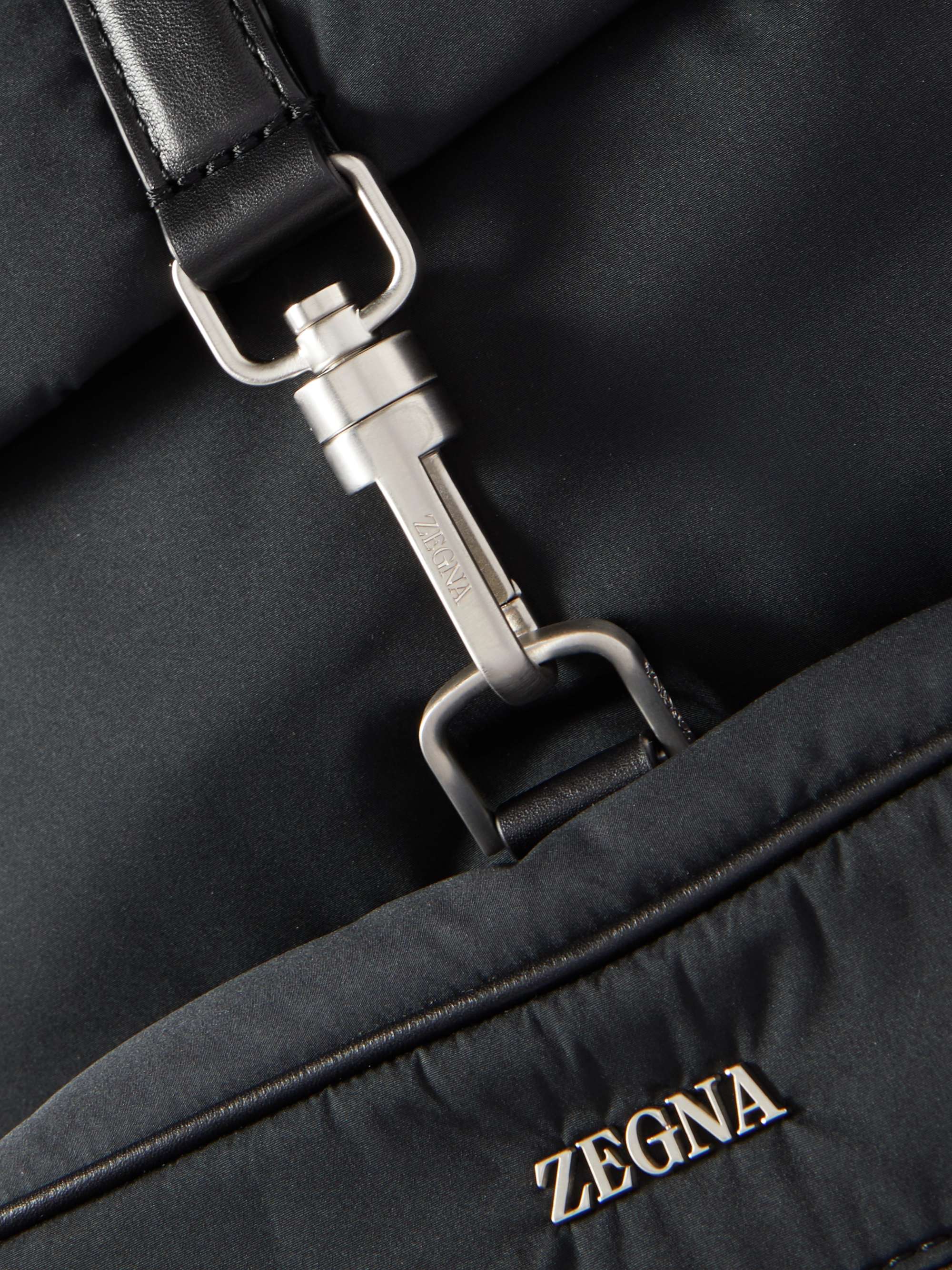 ZEGNA Leather-Trimmed Shell Backpack