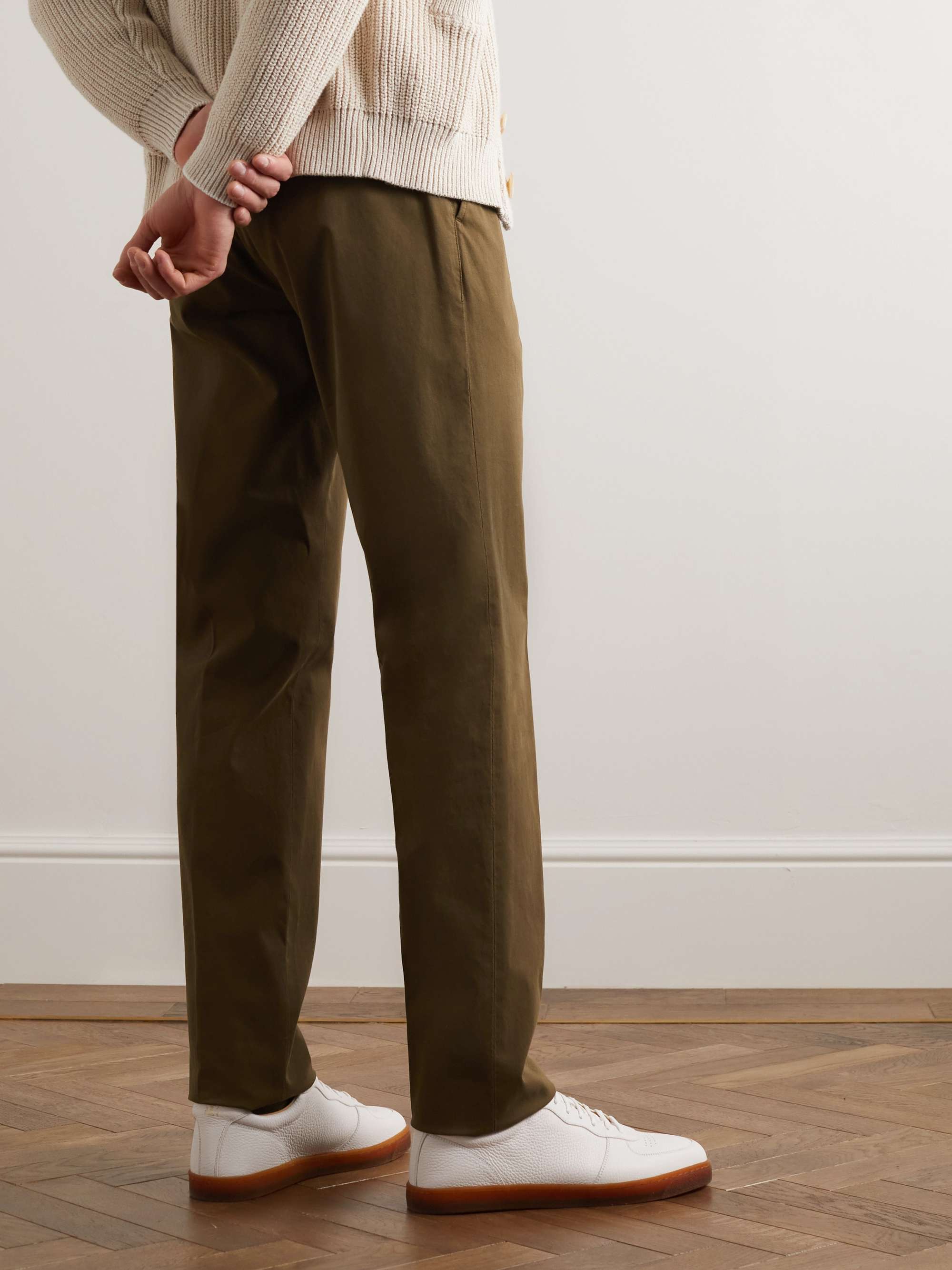 ZEGNA Slim-Fit Stretch-Cotton Twill Trousers