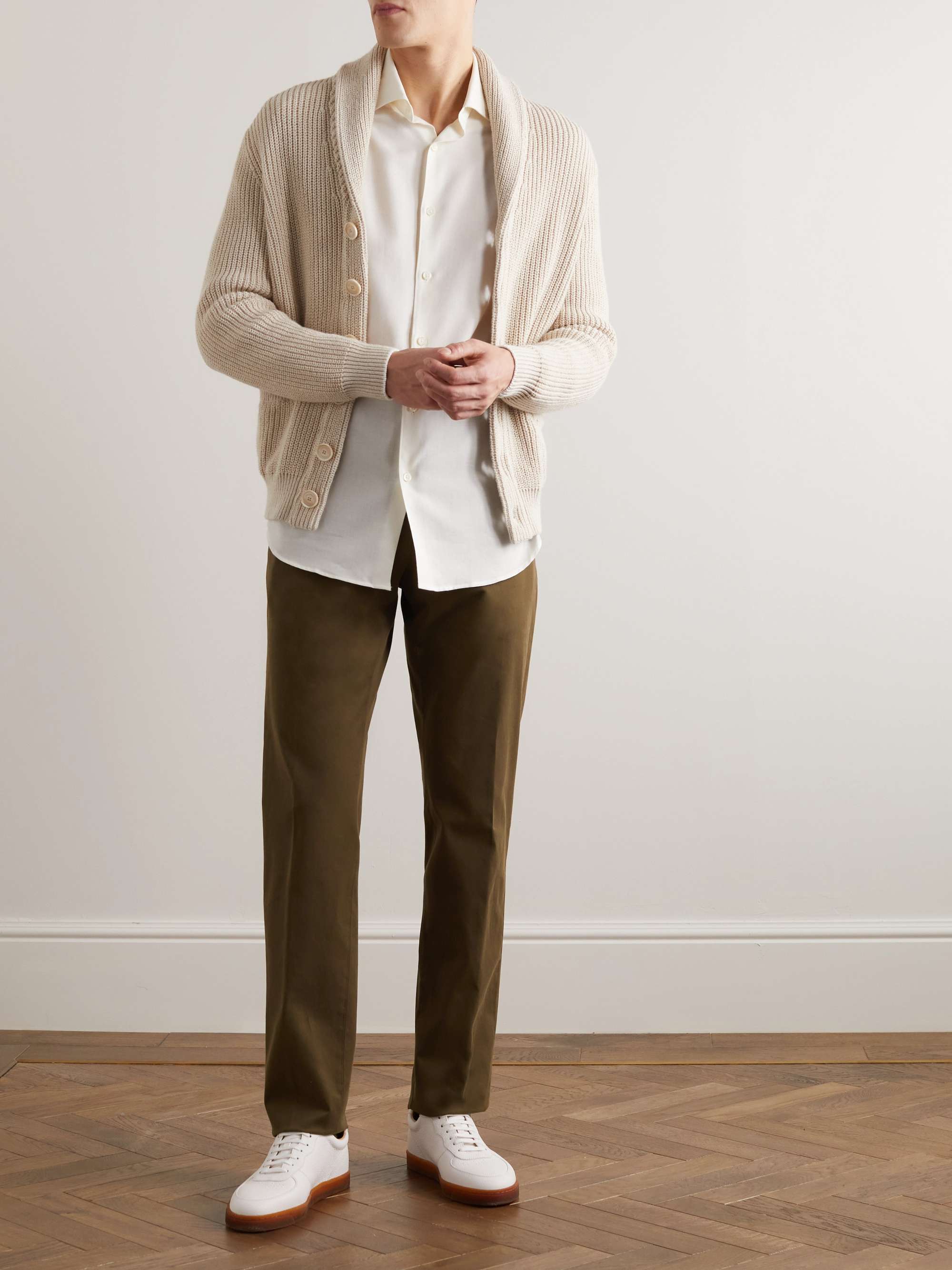 ZEGNA Slim-Fit Stretch-Cotton Twill Trousers