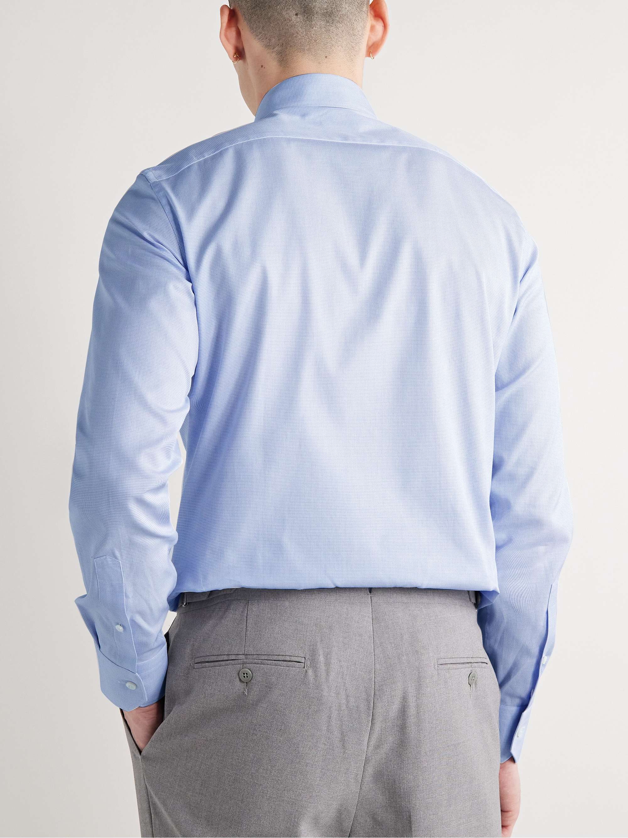 ZEGNA Trofeo Slim-Fit Cutaway-Collar Cotton-Blend Twill Shirt