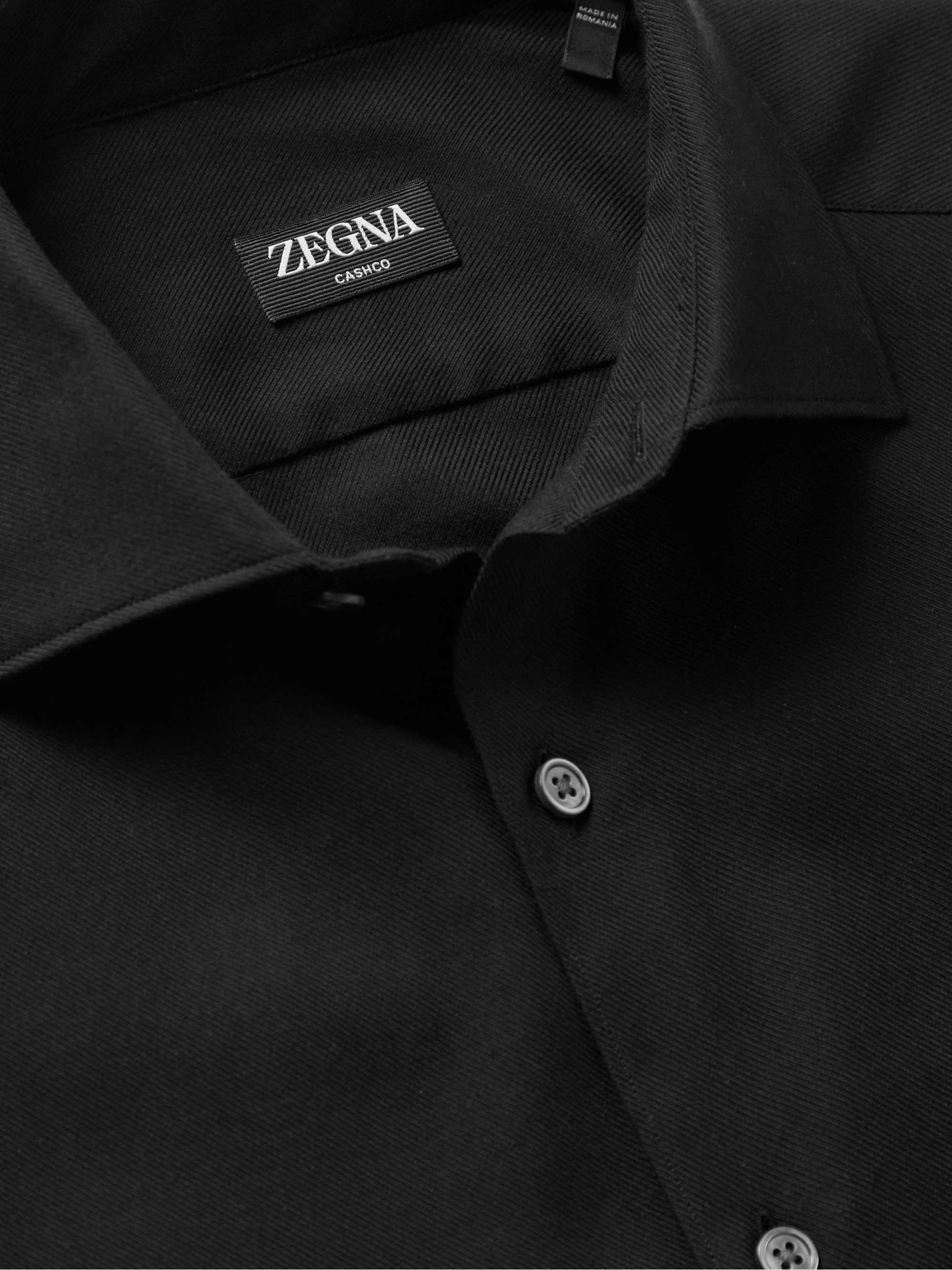 ZEGNA Cotton and Cashmere-Blend Twill Shirt