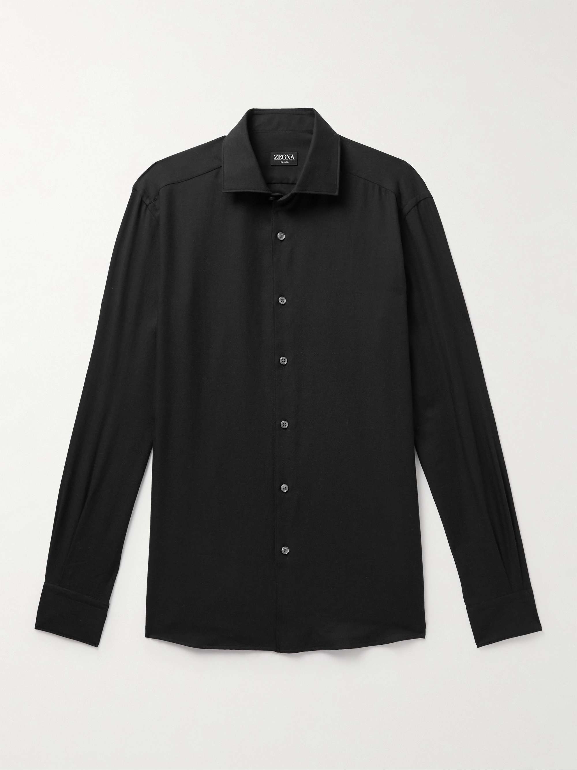 ZEGNA Cotton and Cashmere-Blend Twill Shirt