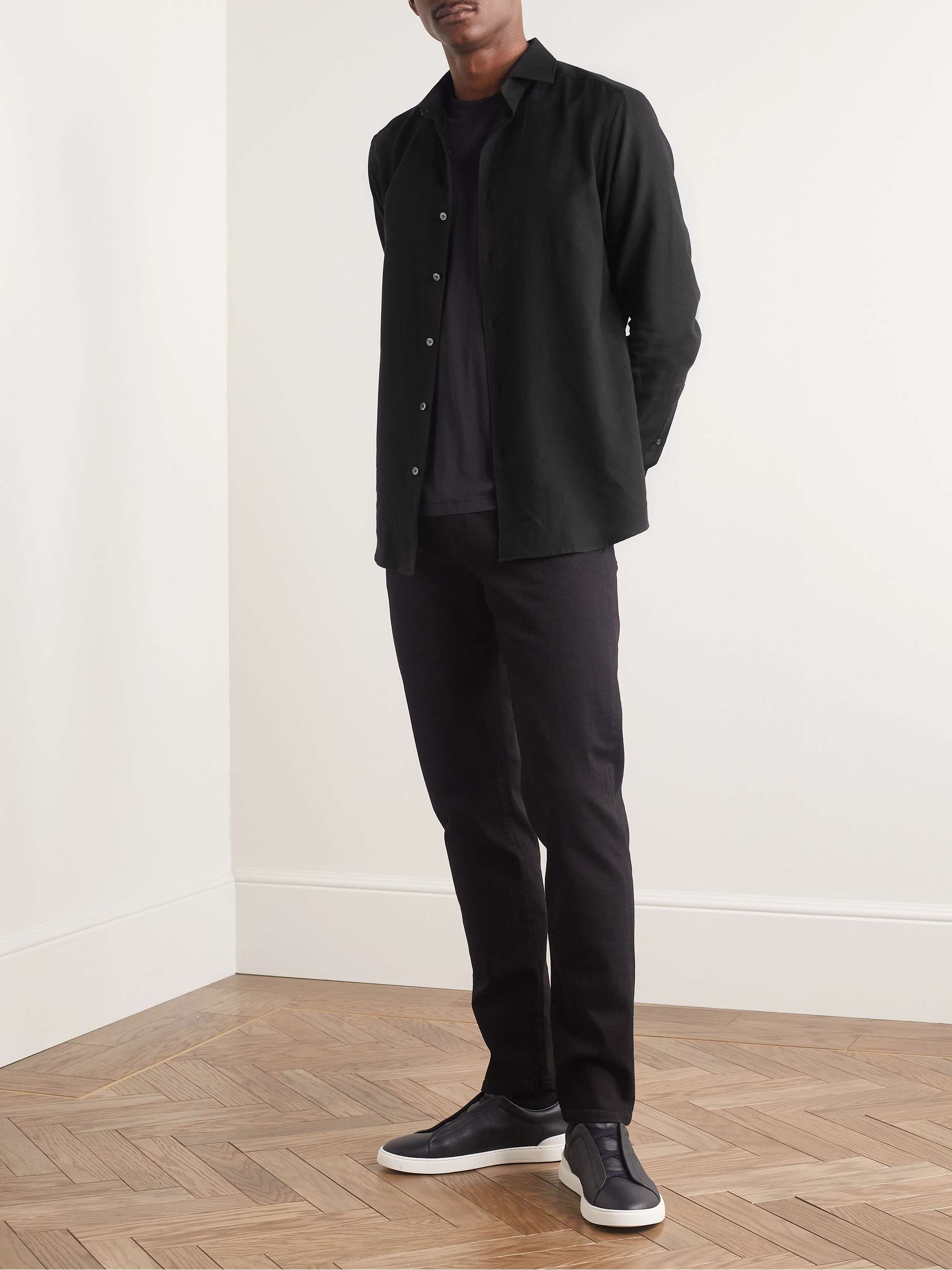 ZEGNA Cotton and Cashmere-Blend Twill Shirt