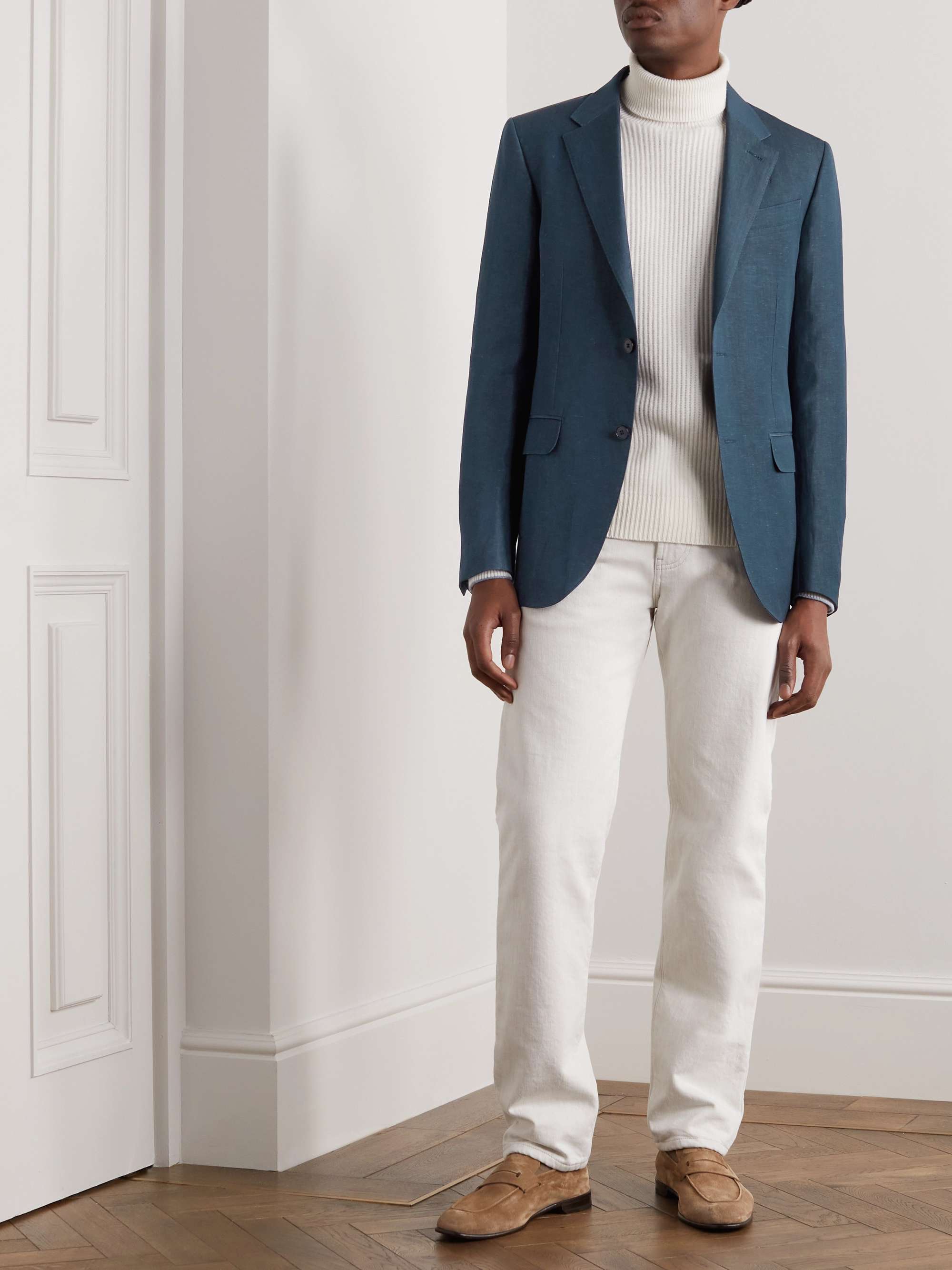 ZEGNA Wool and Linen-Blend Suit Jacket