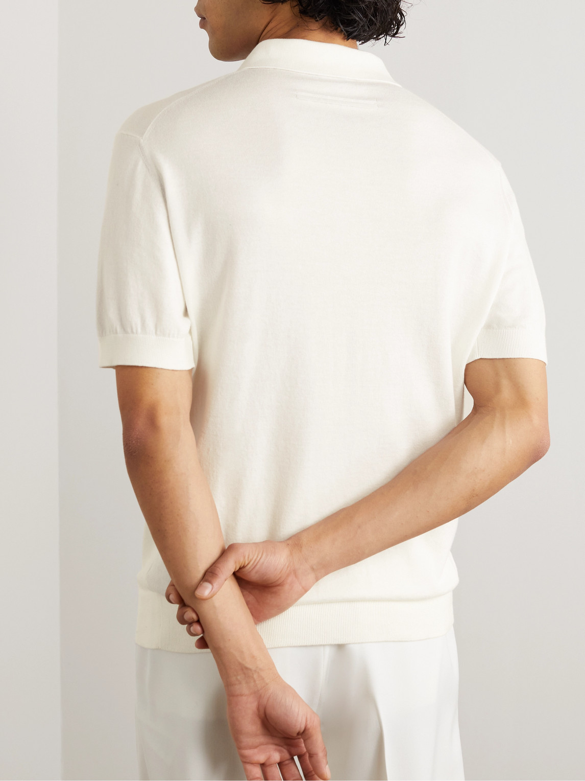 Shop Zegna Cotton Polo Shirt In White