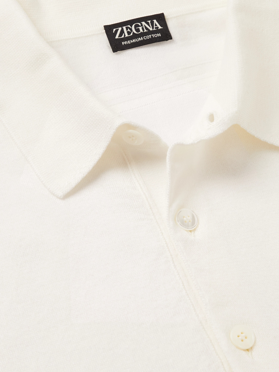 Shop Zegna Cotton Polo Shirt In White