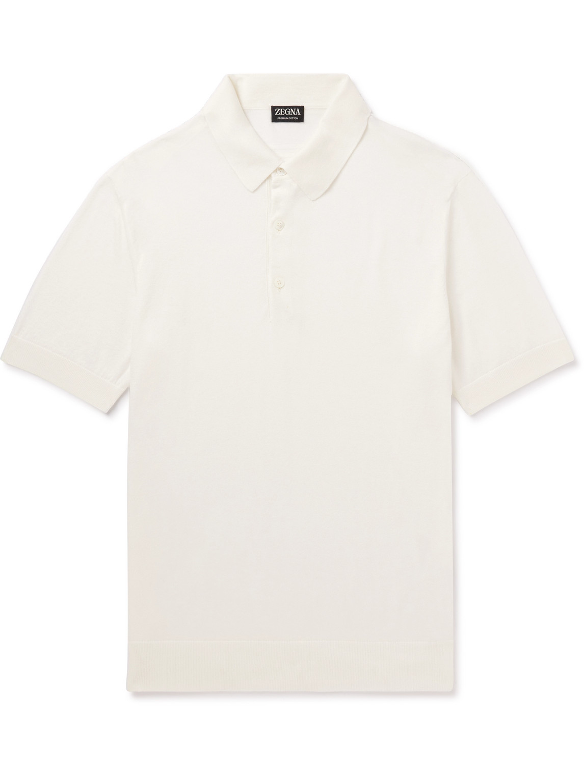 Shop Zegna Cotton Polo Shirt In White