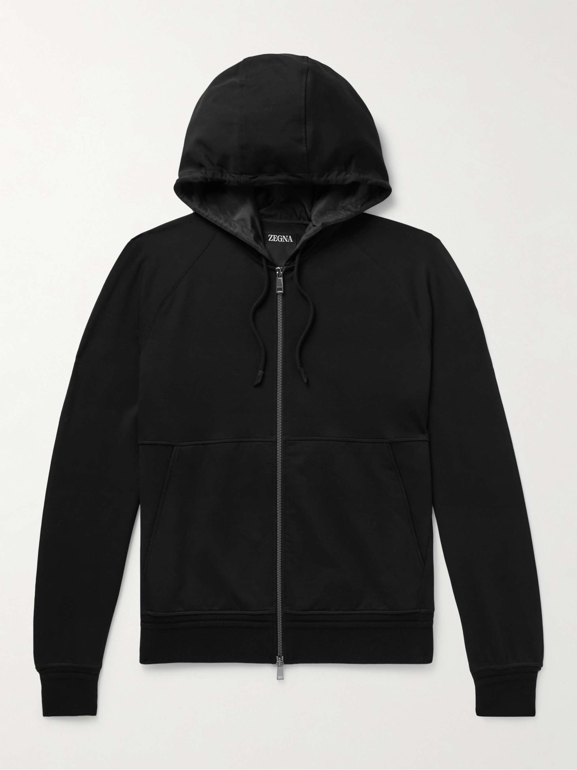ZEGNA Stretch-Cotton Jersey Zip-Up Hoodie for Men