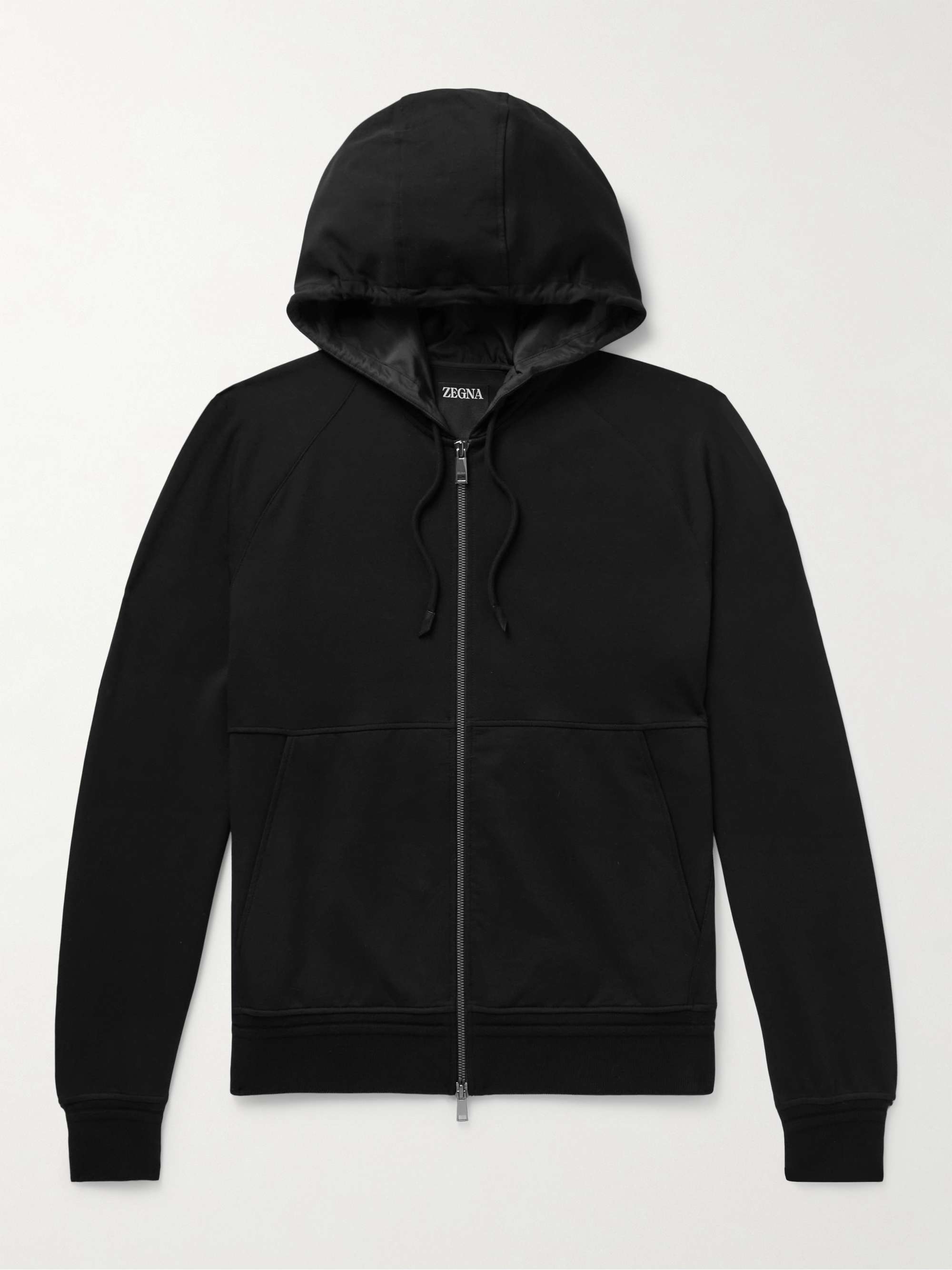 Stretch-Cotton Jersey Zip-Up Hoodie