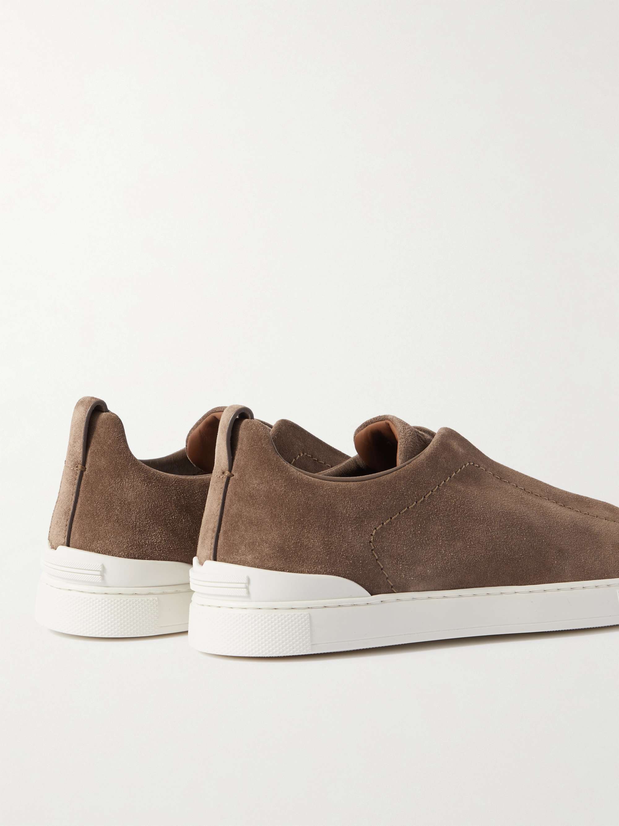 ZEGNA Triple Stitch Suede Sneakers