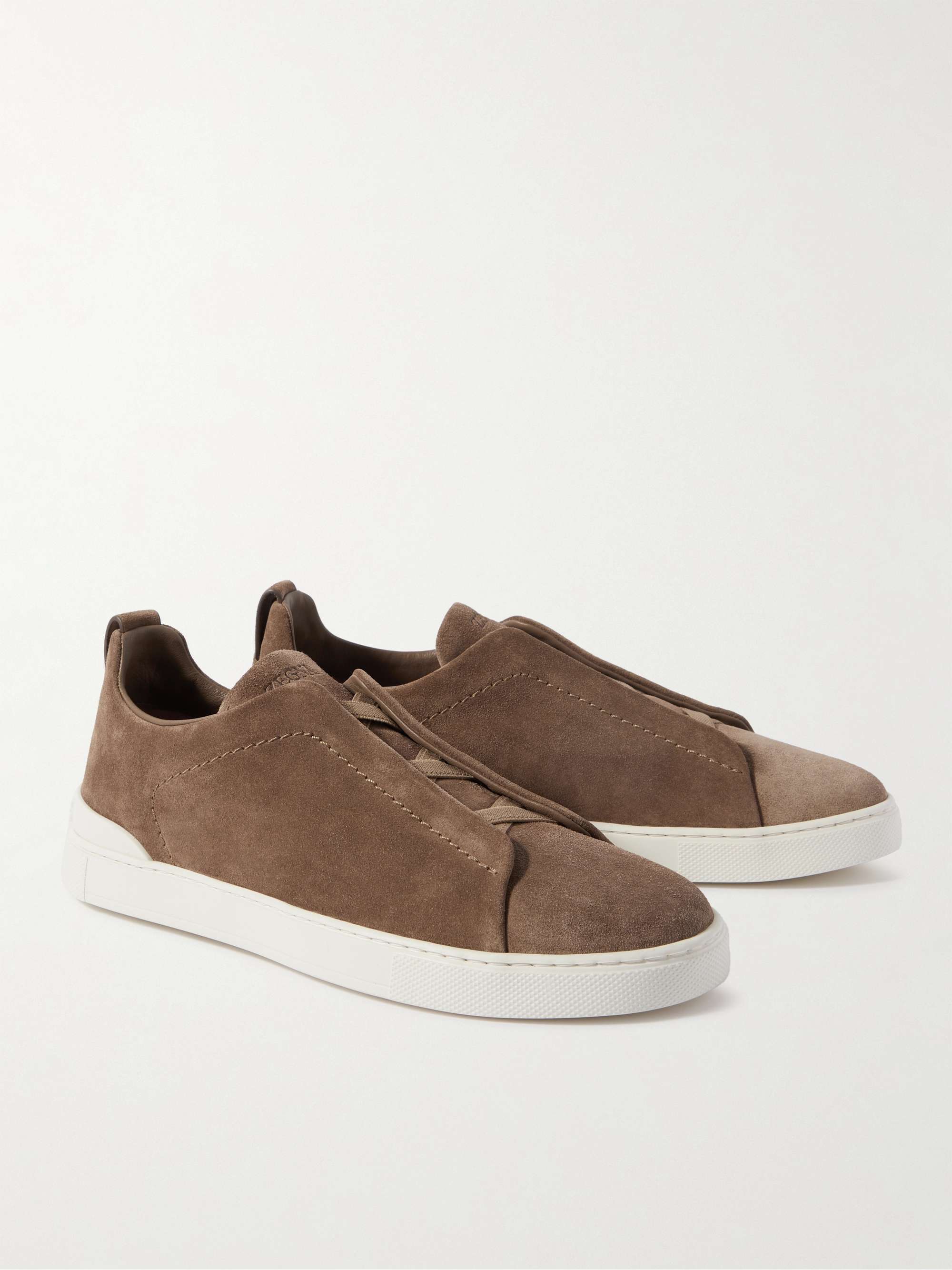 ZEGNA Triple Stitch Suede Sneakers
