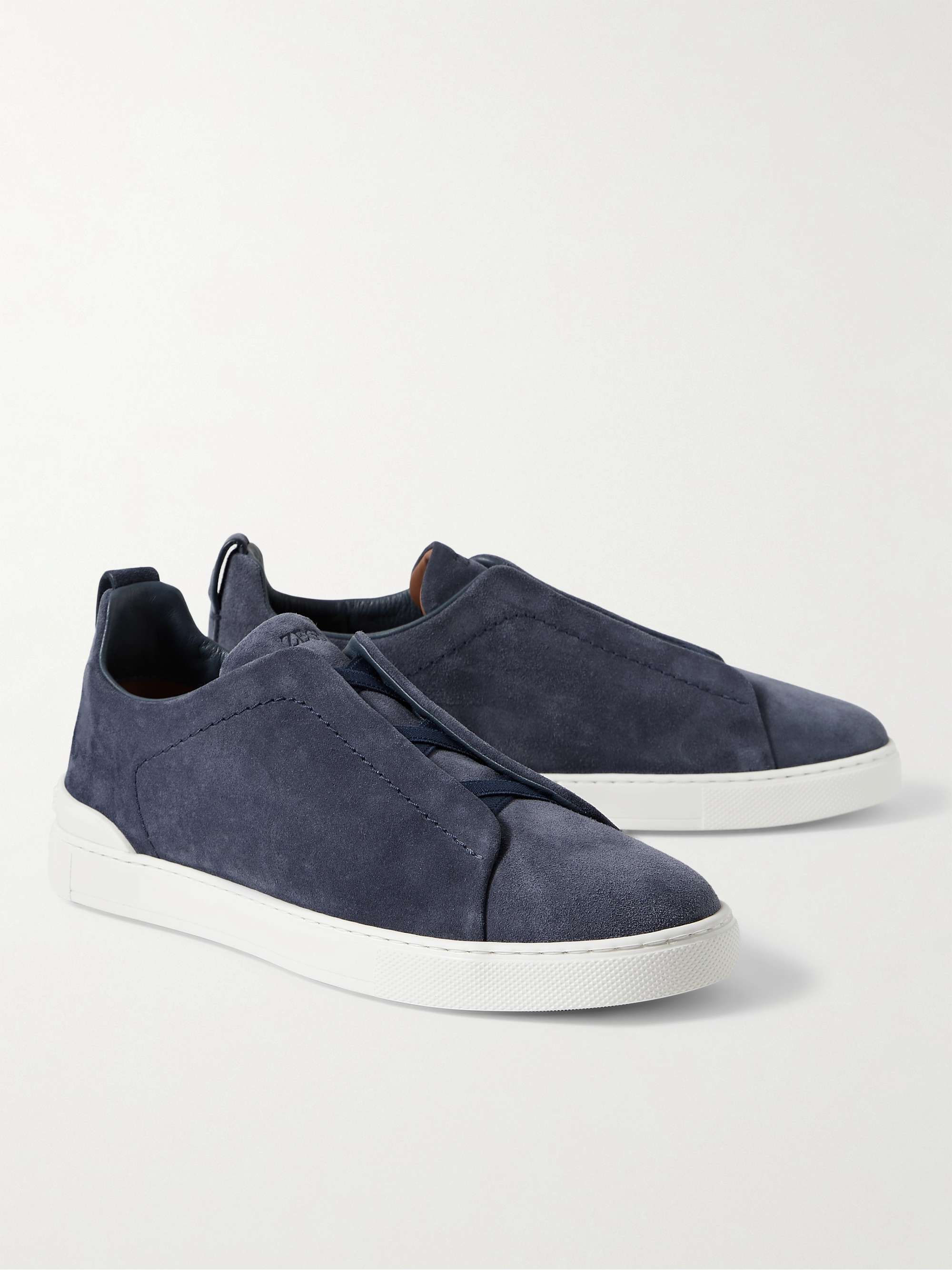 ZEGNA Triple Stitch Suede Sneakers