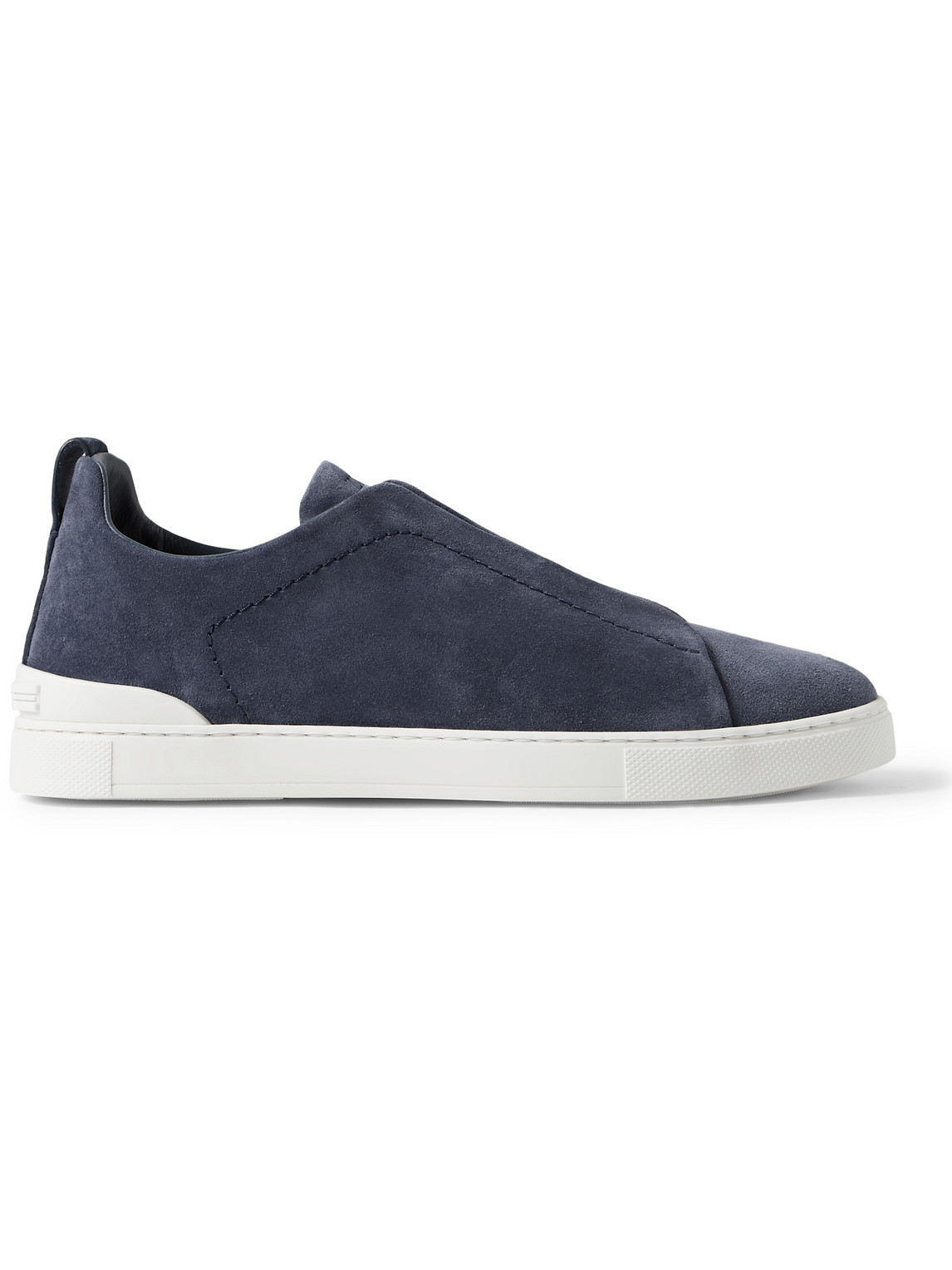 Shop Zegna Triple Stitch™ Suede Slip-on Sneakers In Blue
