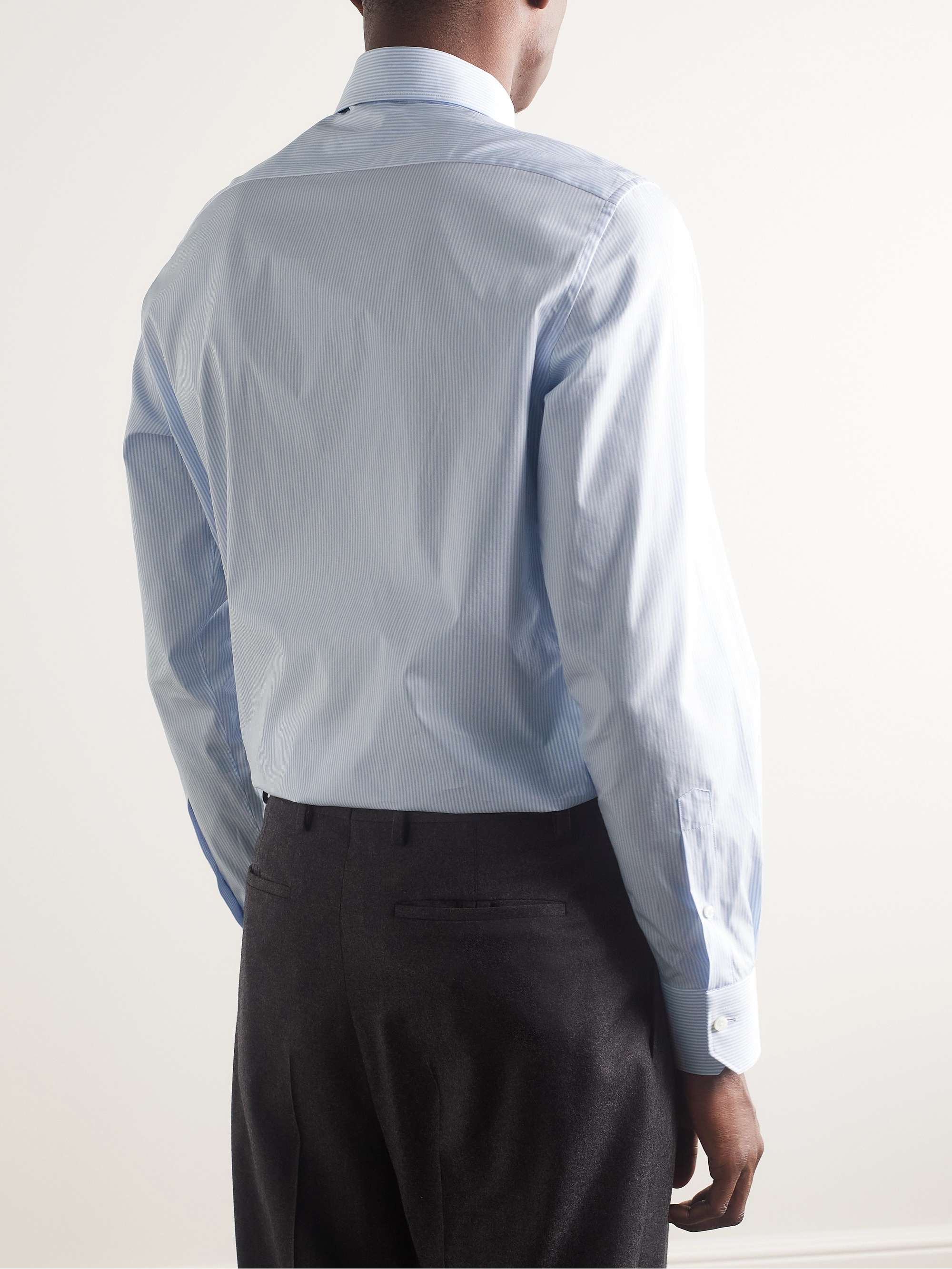 ZEGNA Trofeo Striped Cotton-Poplin Shirt