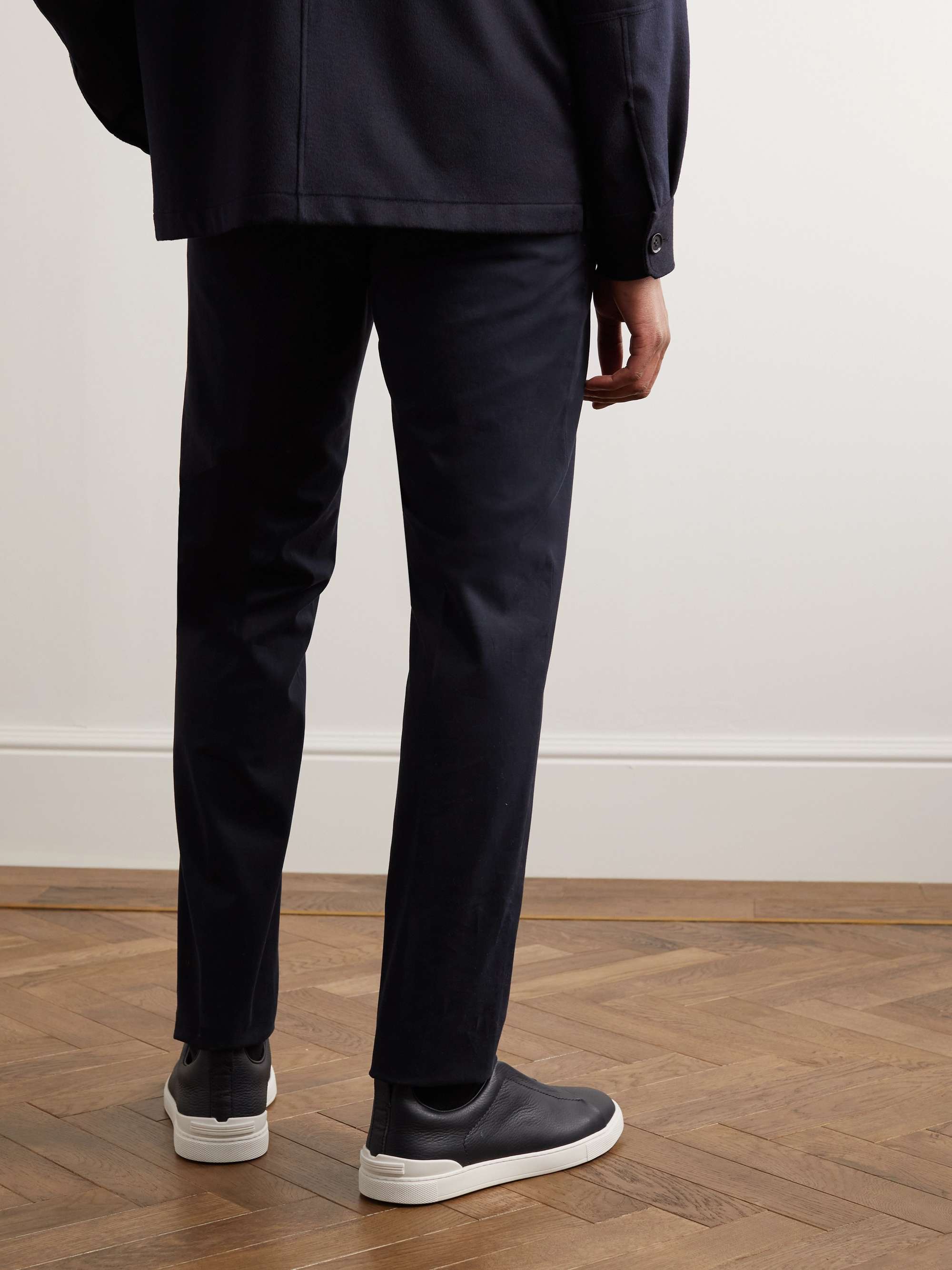ZEGNA Slim-Fit Stretch-Cotton Twill Trousers