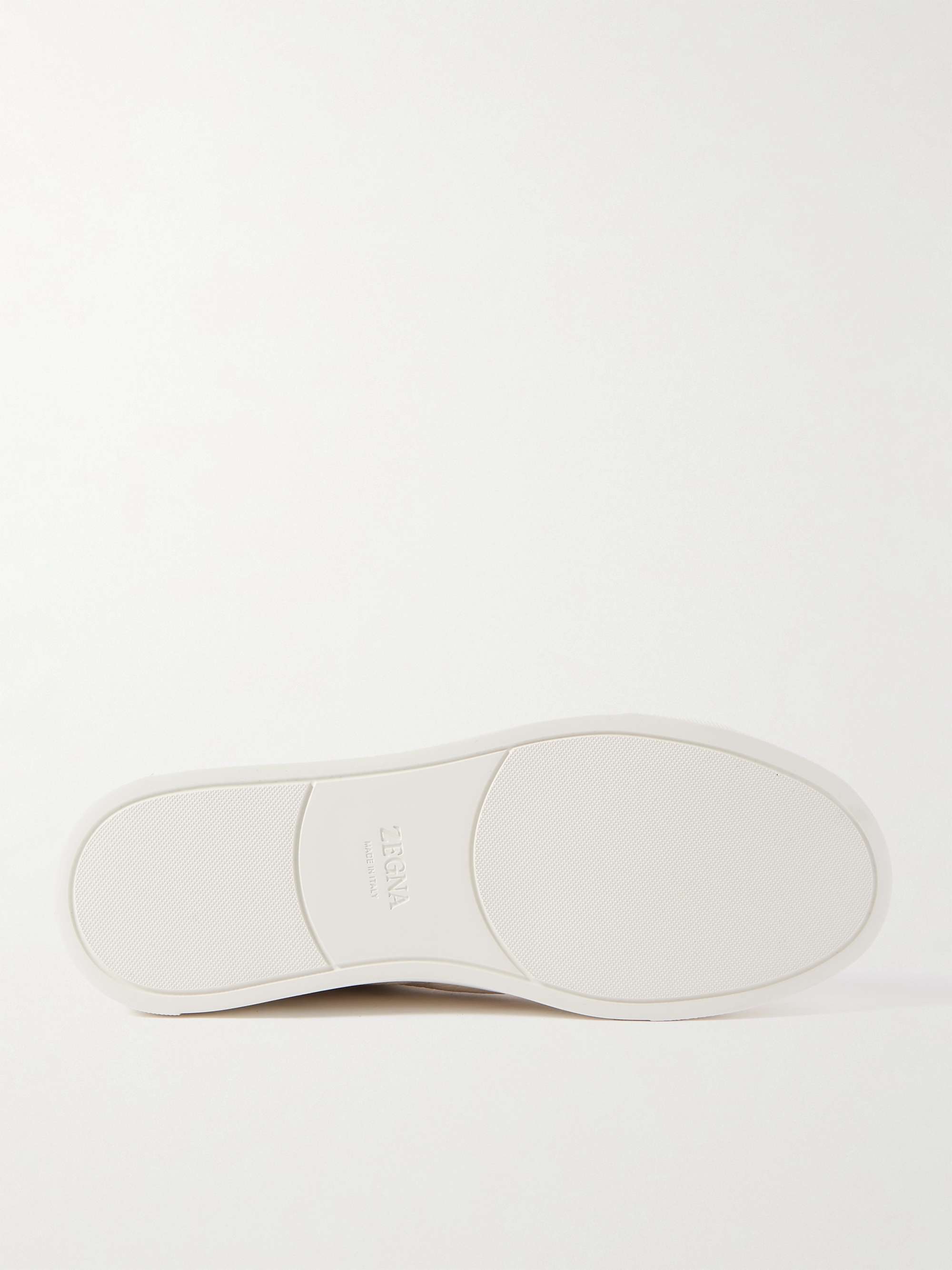 ZEGNA Triple Stitch Full-Grain Leather Sneakers