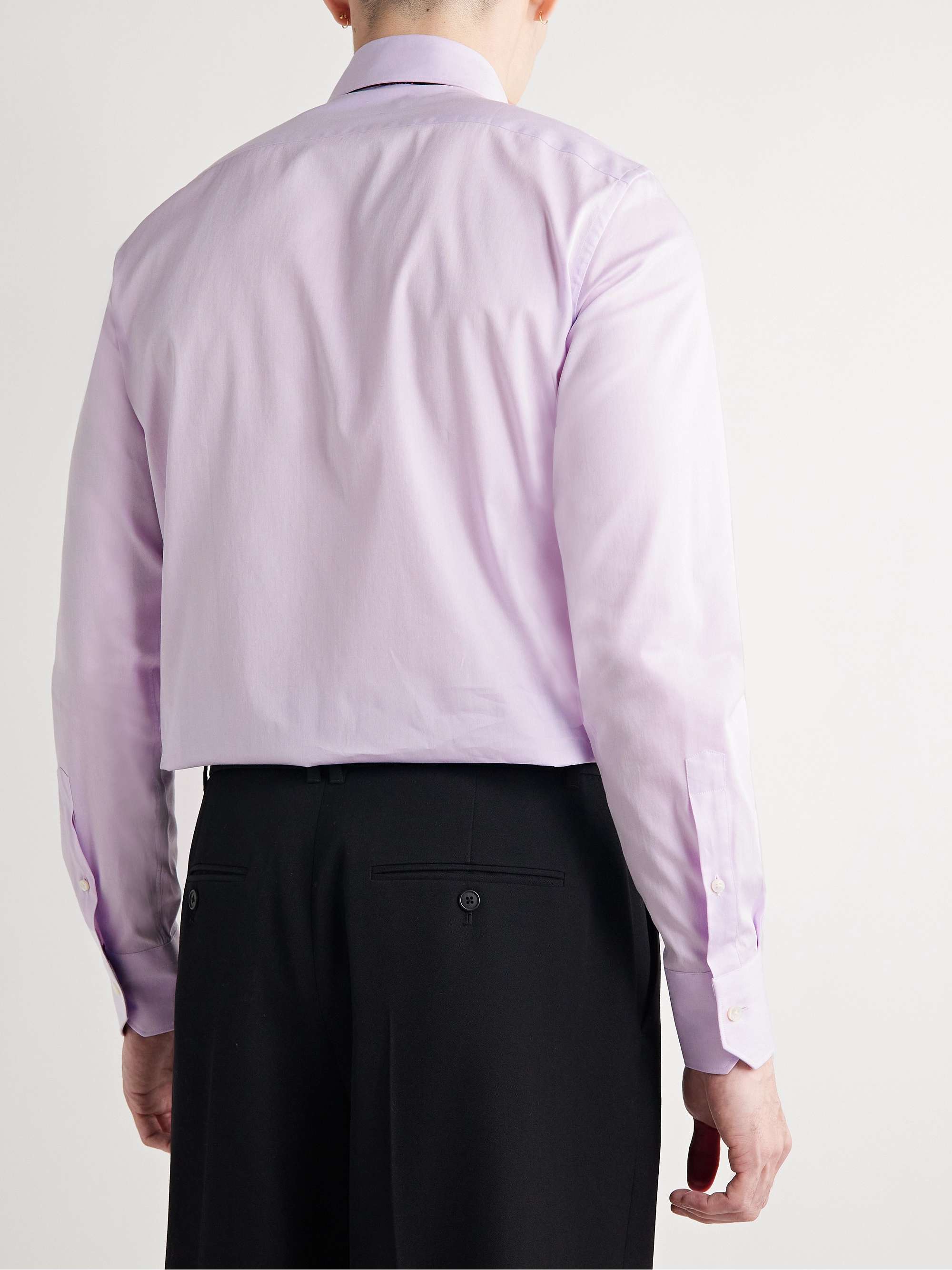 ZEGNA Trofeo Slim-Fit Cutaway-Collar Cotton-Blend Twill Shirt