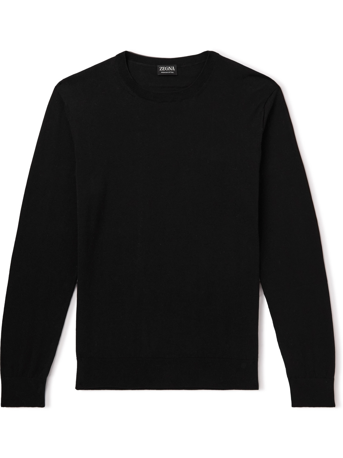 Zegna Cotton Sweater In Black