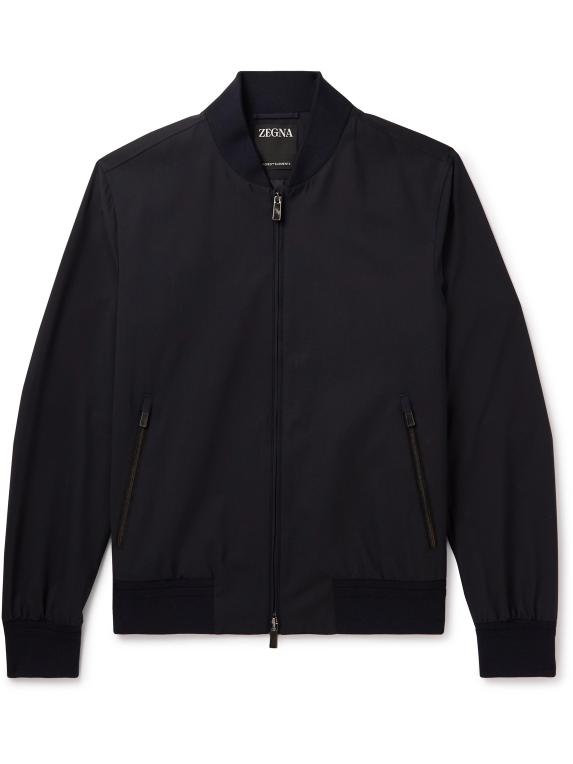 Zegna Wool-shell Bomber Jacket In Black