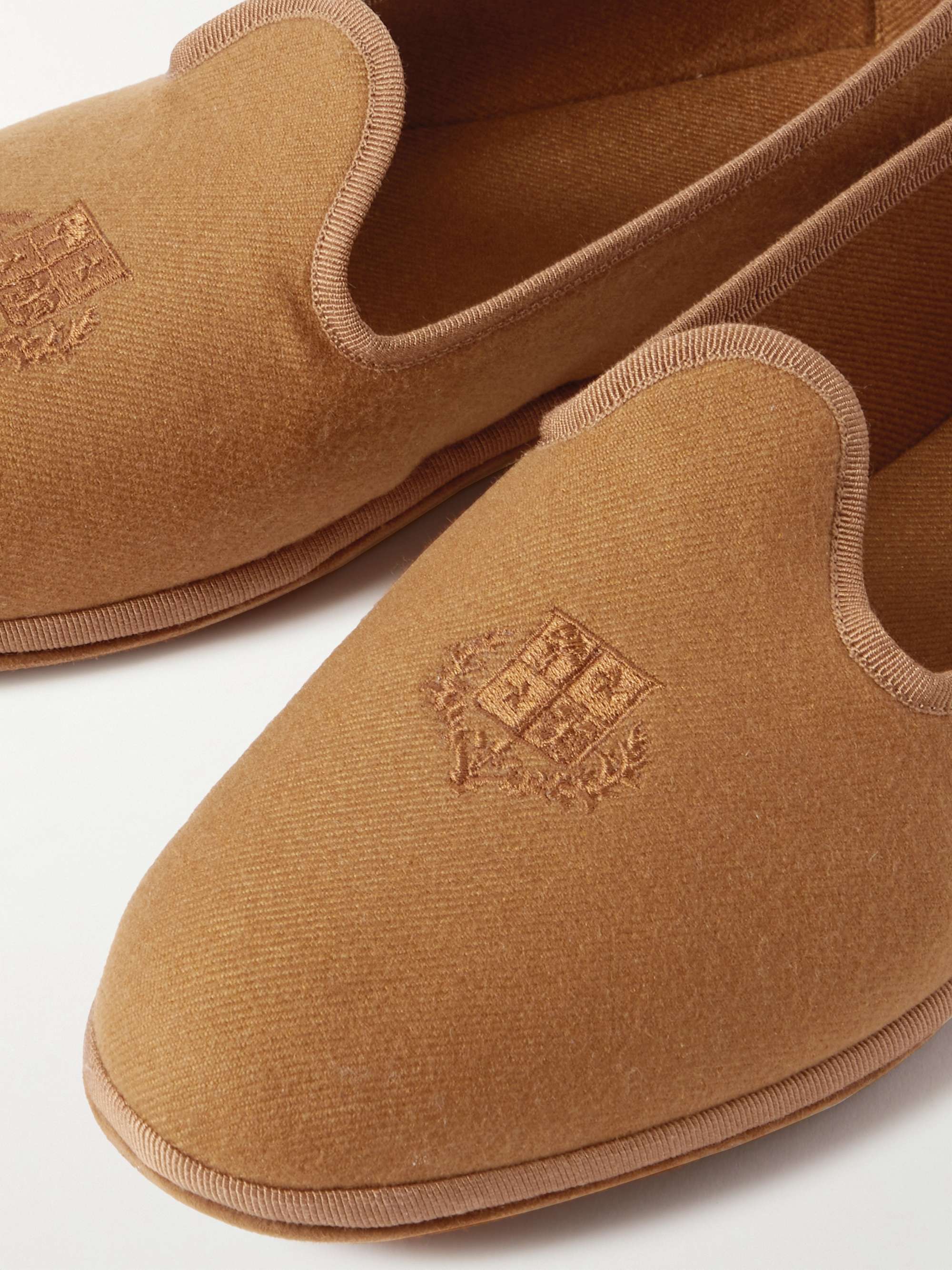LORO PIANA LogoEmbroidered Cashmere Slippers for Men MR PORTER
