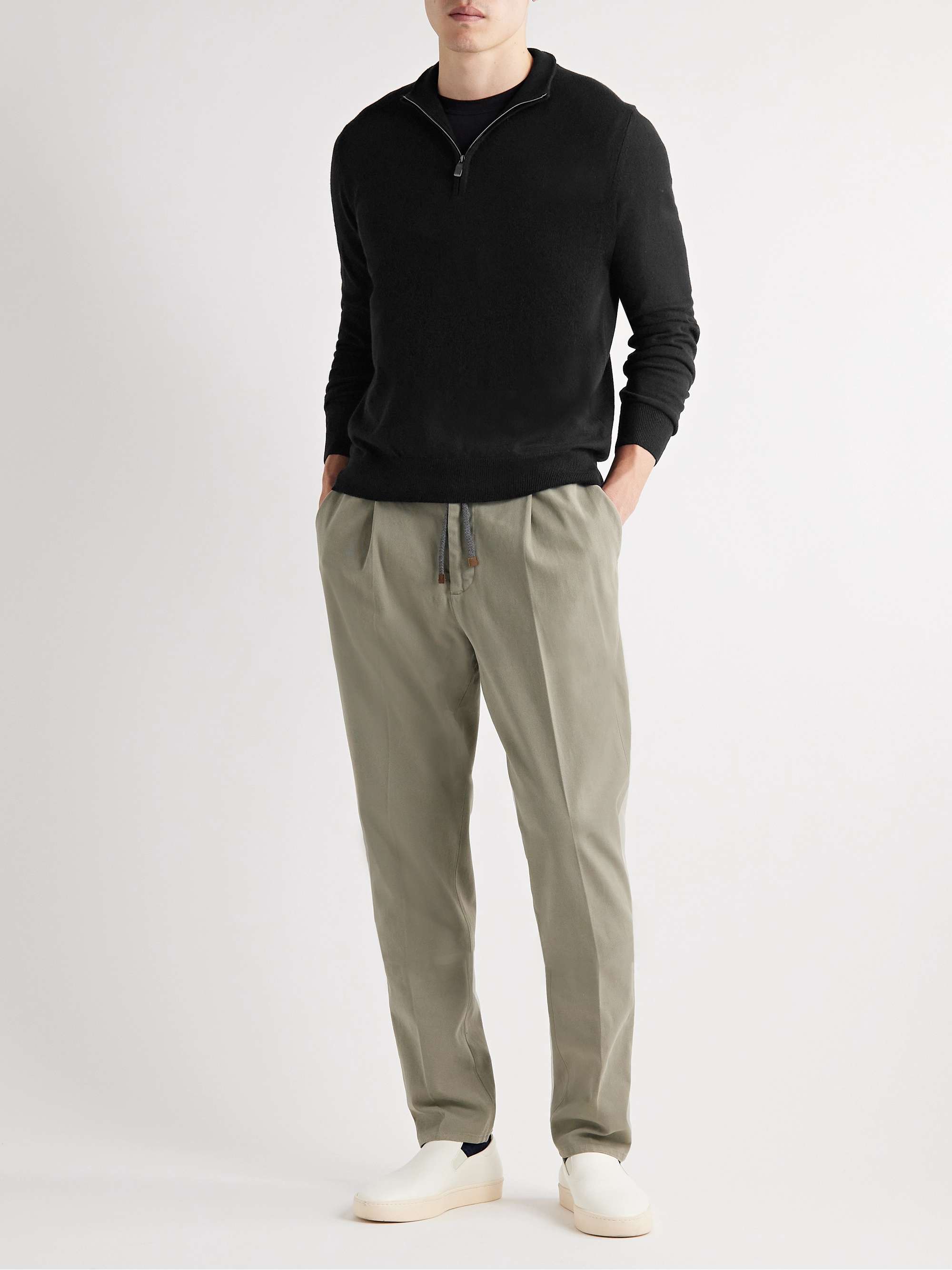CANALI Slim-Fit Cashmere Half-Zip Sweater