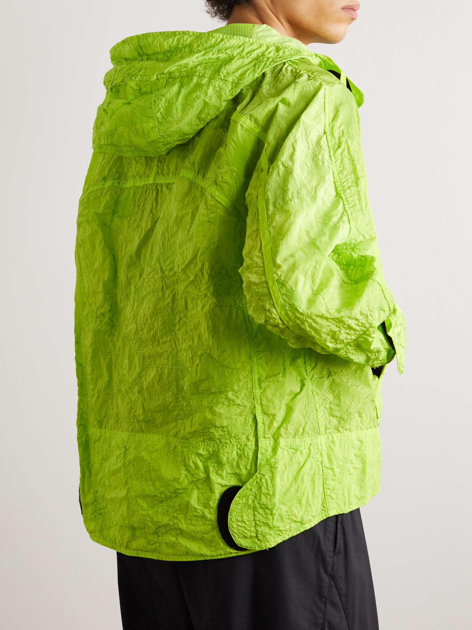STONE ISLAND SHADOW PROJECT Logo-Appliquéd Crinkled Reps Nylon Hooded Jacket