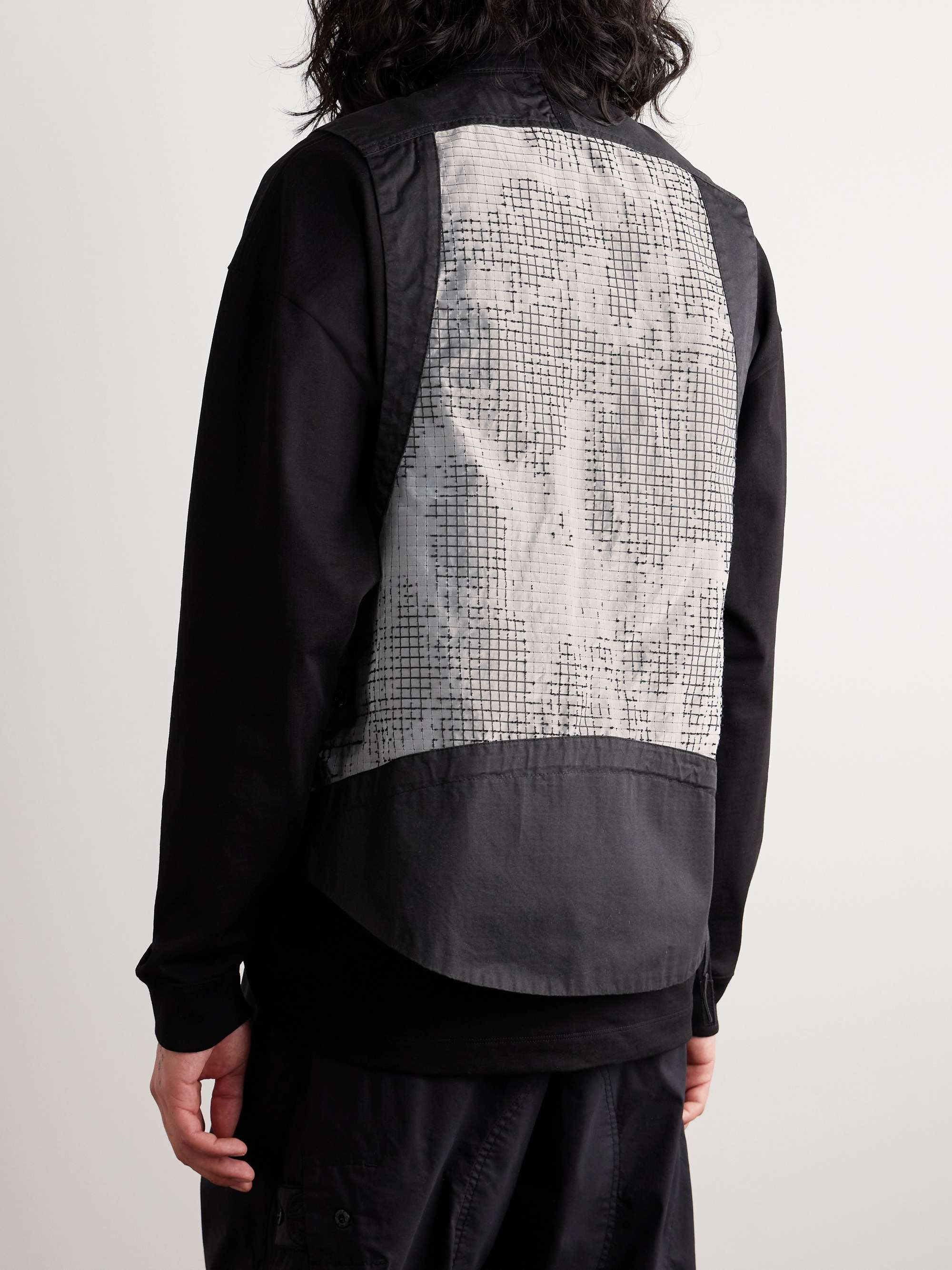 STONE ISLAND SHADOW PROJECT Gilet in twill di misto cotone con inserti in ripstop